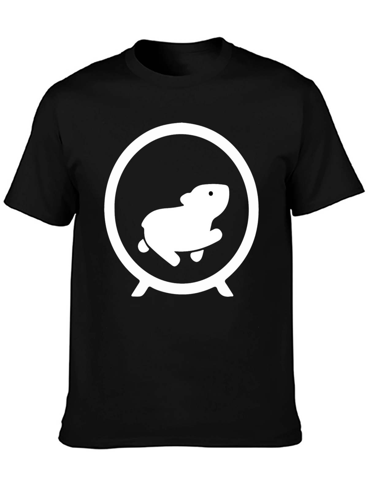 Hamster Wheel Graphic Tee - Black Cotton Shirt