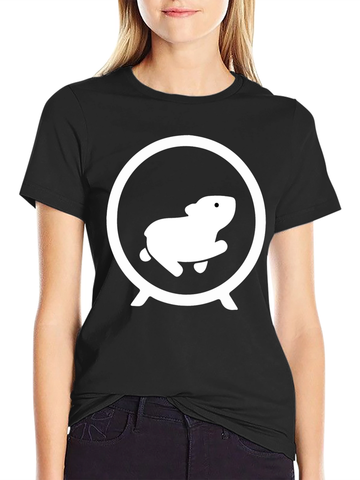 Hamster Wheel Graphic Tee - Black Cotton Shirt