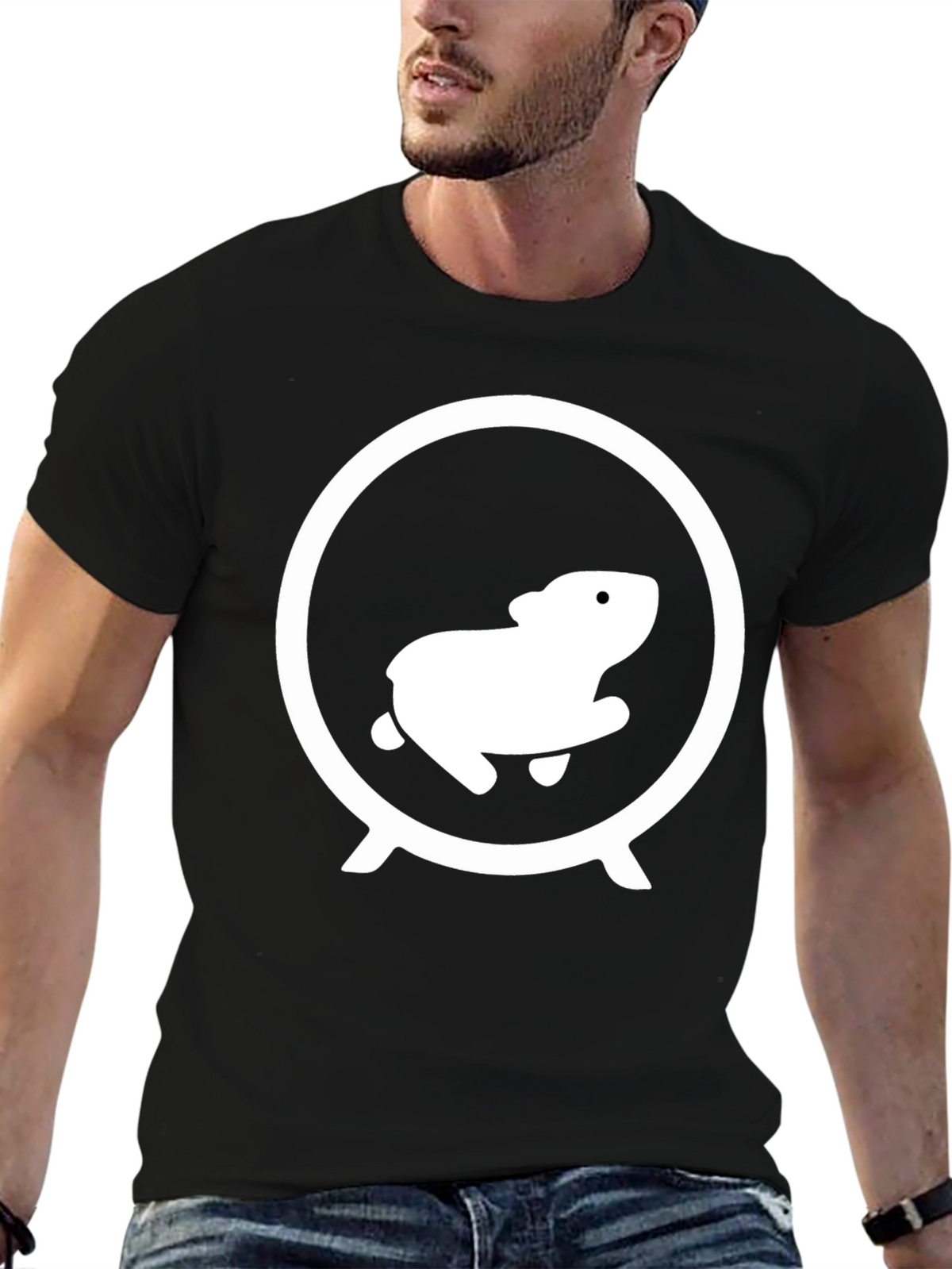 Hamster Wheel Graphic Tee - Black Cotton Shirt