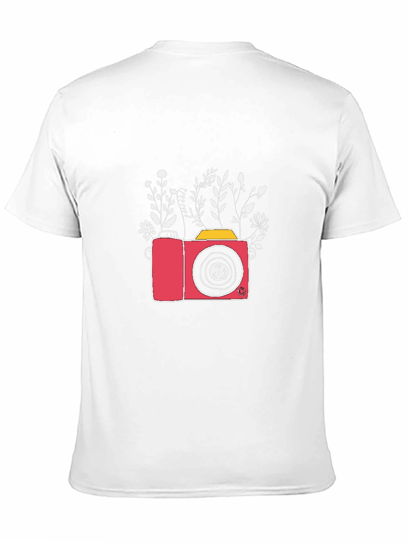Floral Camera Graphic T-Shirt - Black