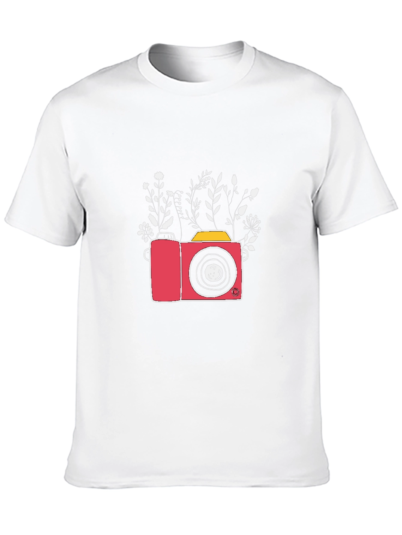 Floral Camera Graphic T-Shirt - Black