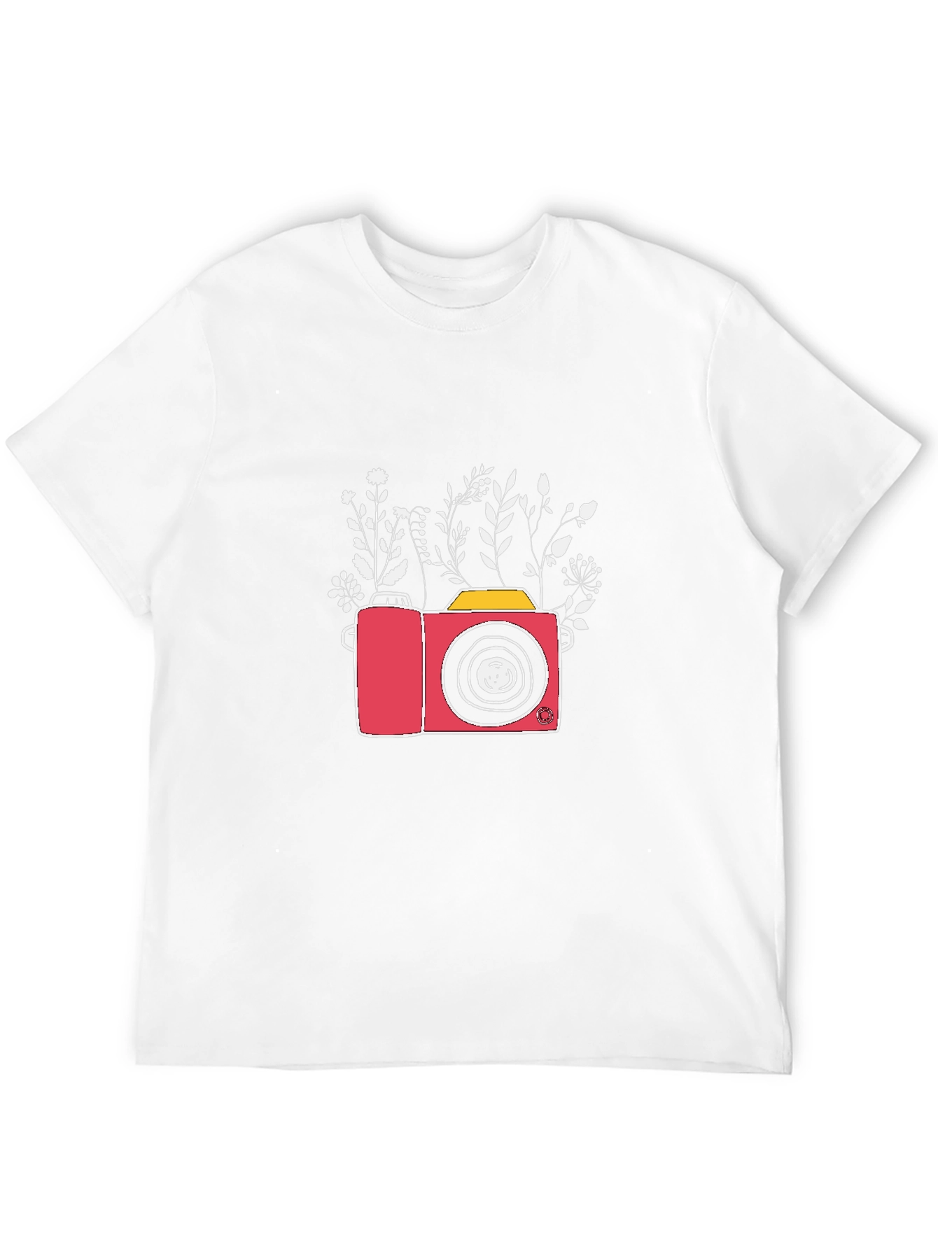 Floral Camera Graphic T-Shirt - Black