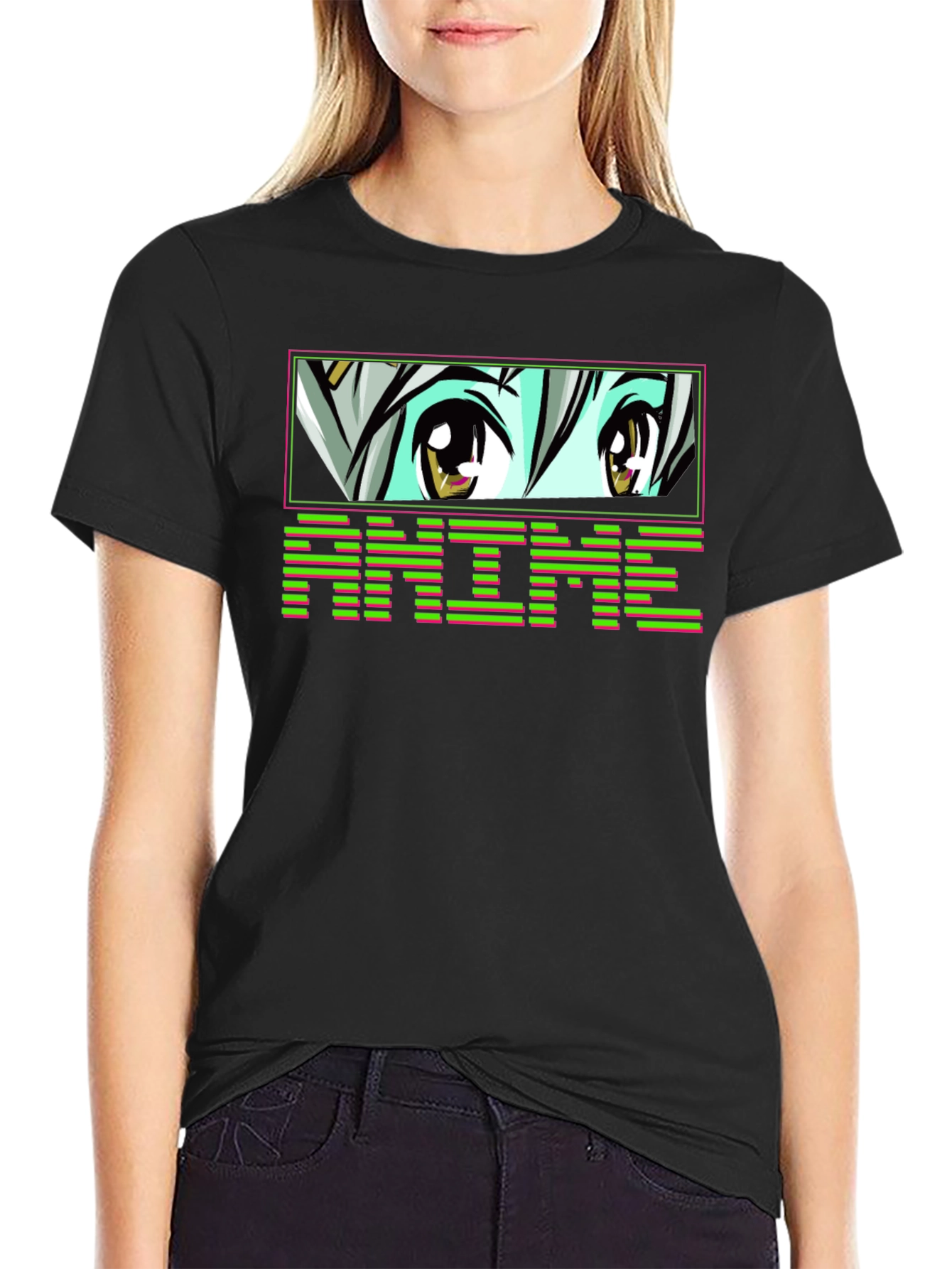 Anime Eyes Black T-Shirt