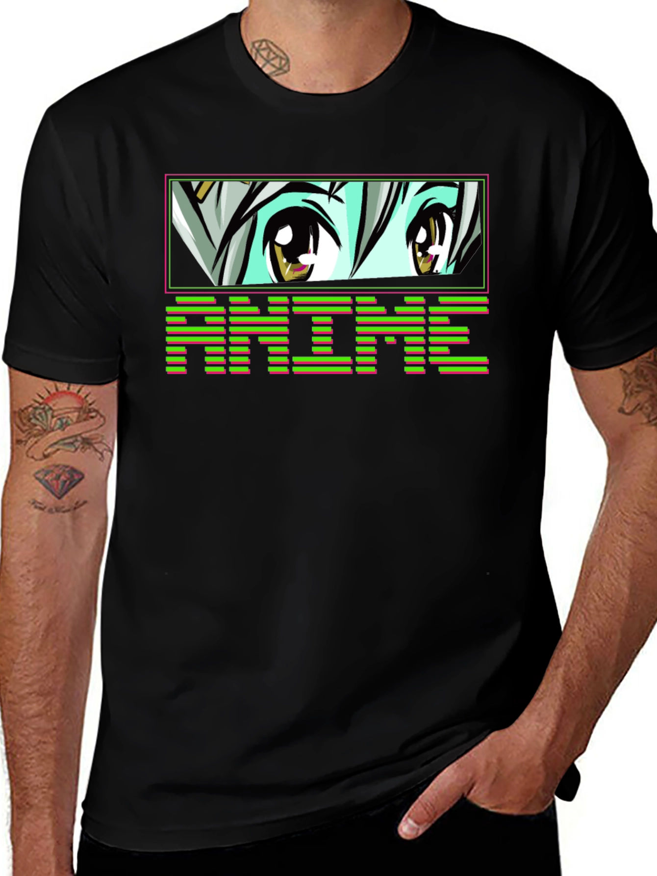 Anime Eyes Black T-Shirt