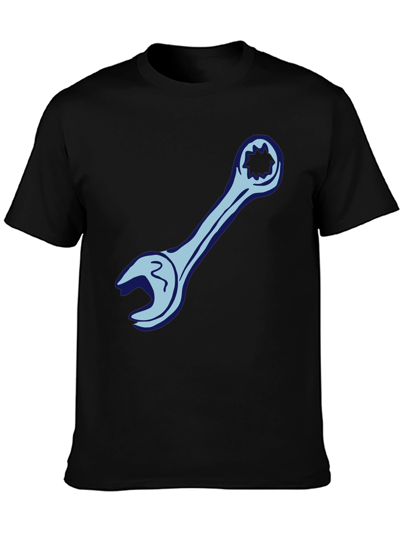 Wrench Graphic Tee - Black Cotton Mechanic Shirt
