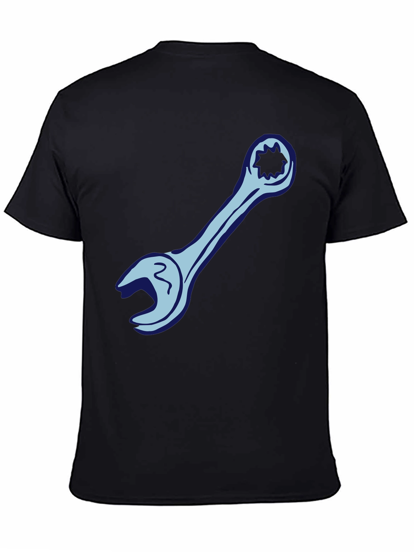 Wrench Graphic Tee - Black Cotton Mechanic Shirt