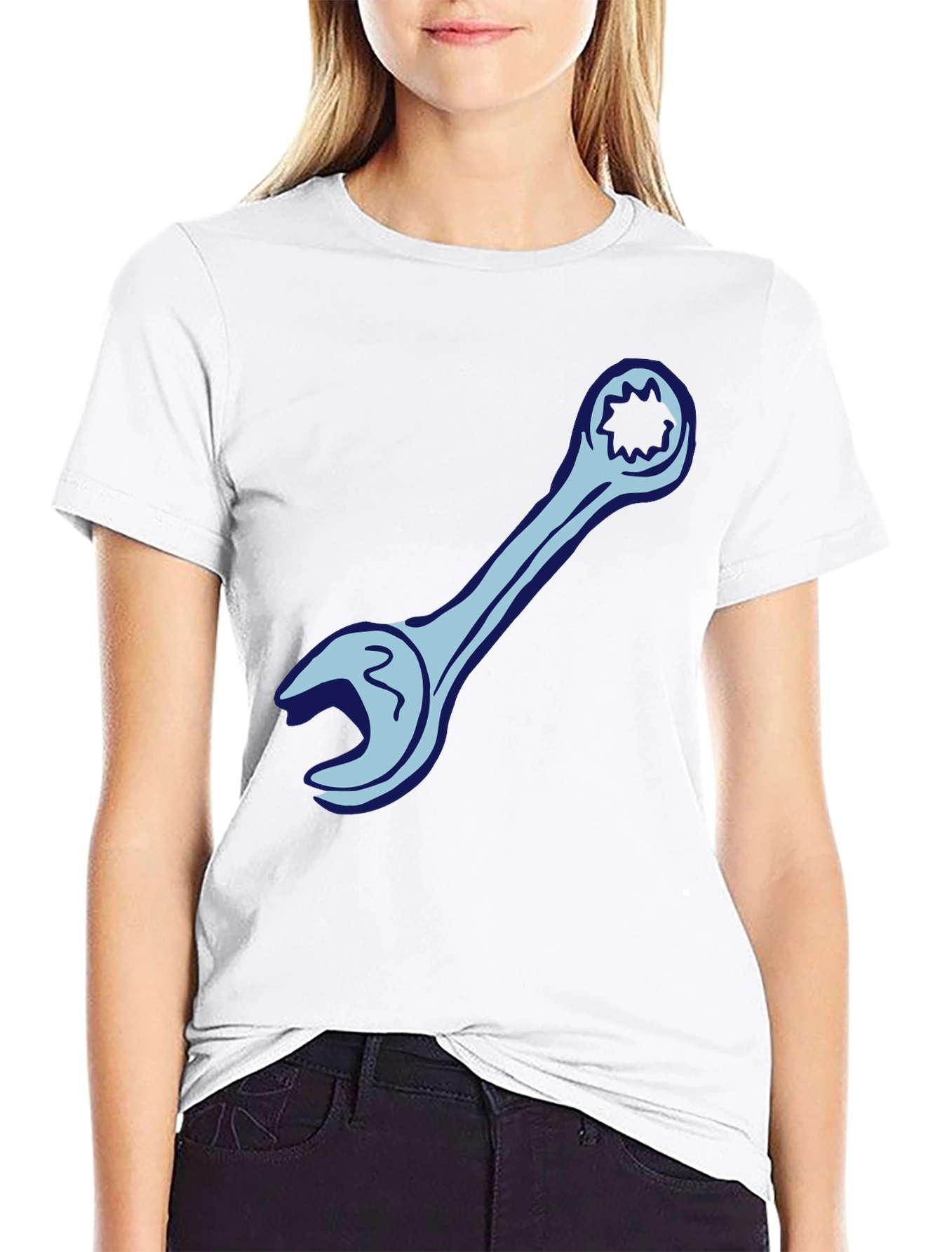 Wrench Graphic Tee - Black Cotton Mechanic Shirt