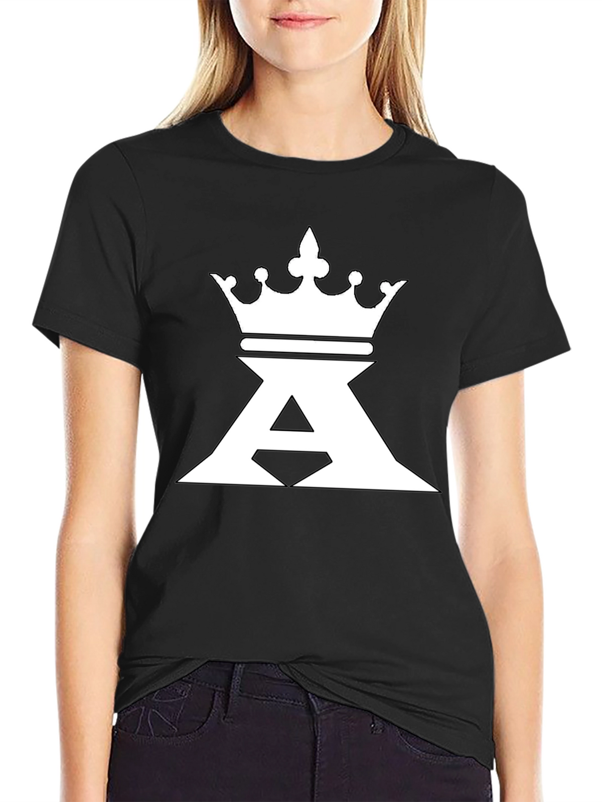 King Crown A Graphic Print Black T-Shirt