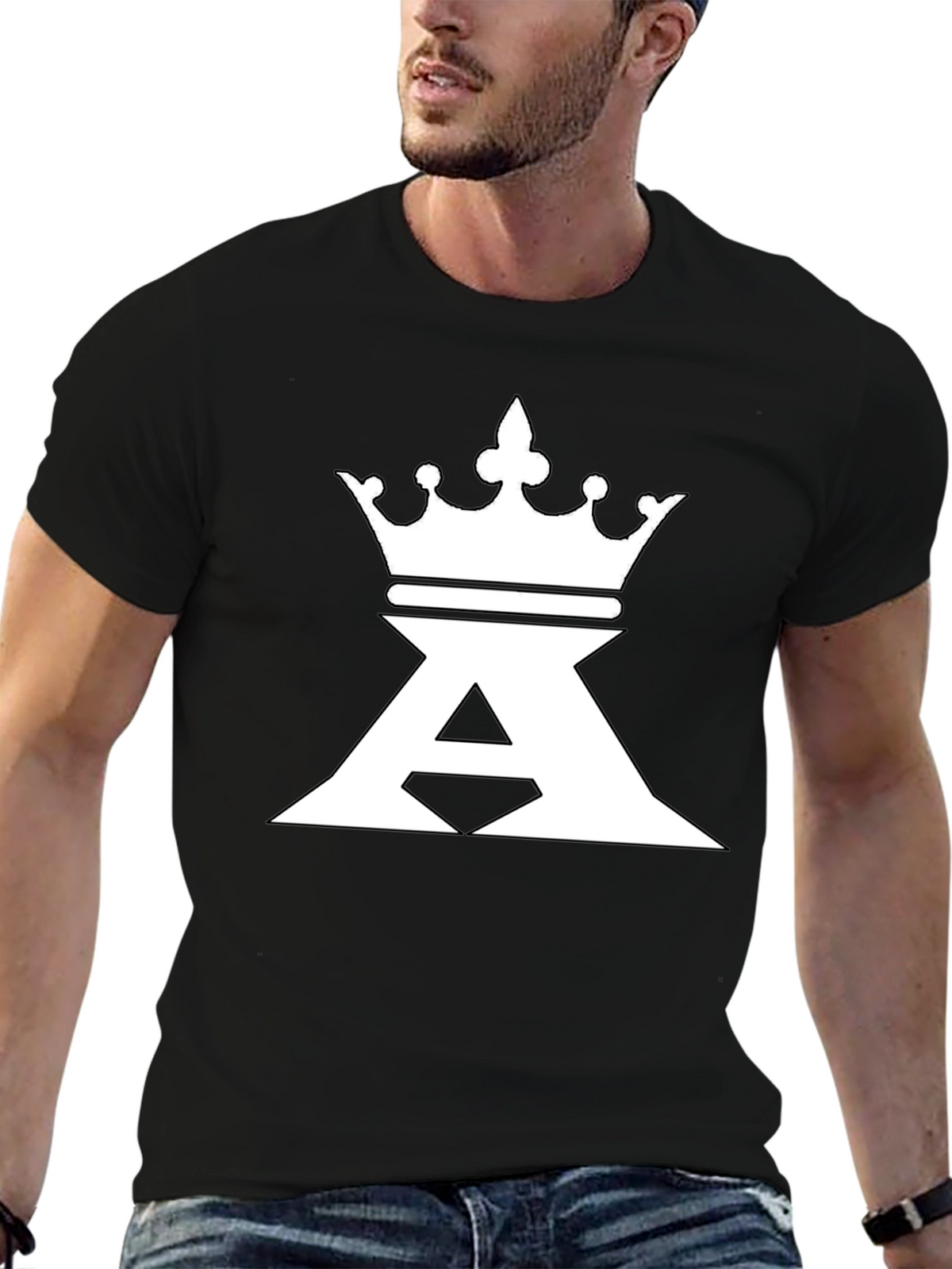 King Crown A Graphic Print Black T-Shirt