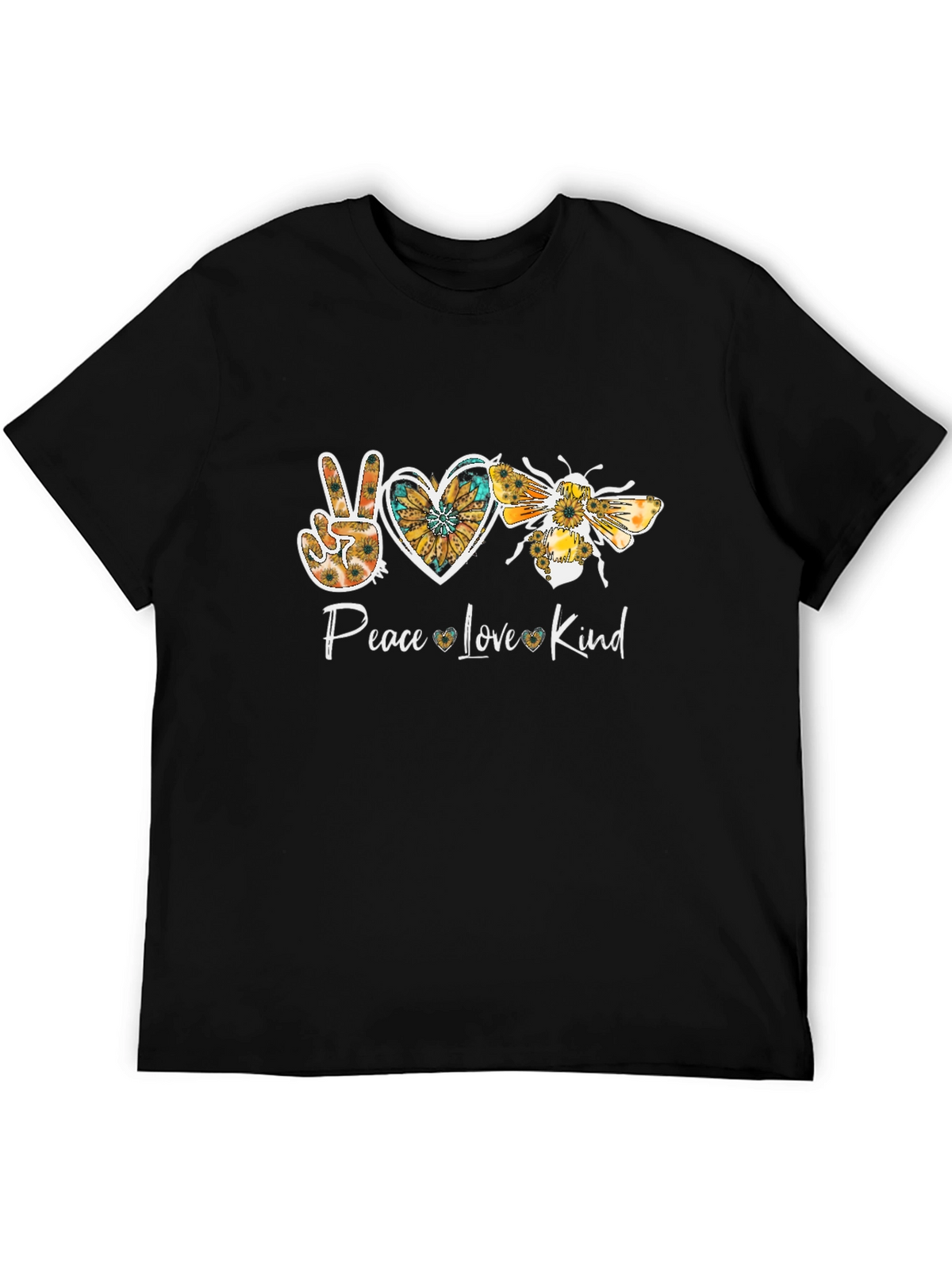 Peace Love Kind Sunflower Graphic T-Shirt