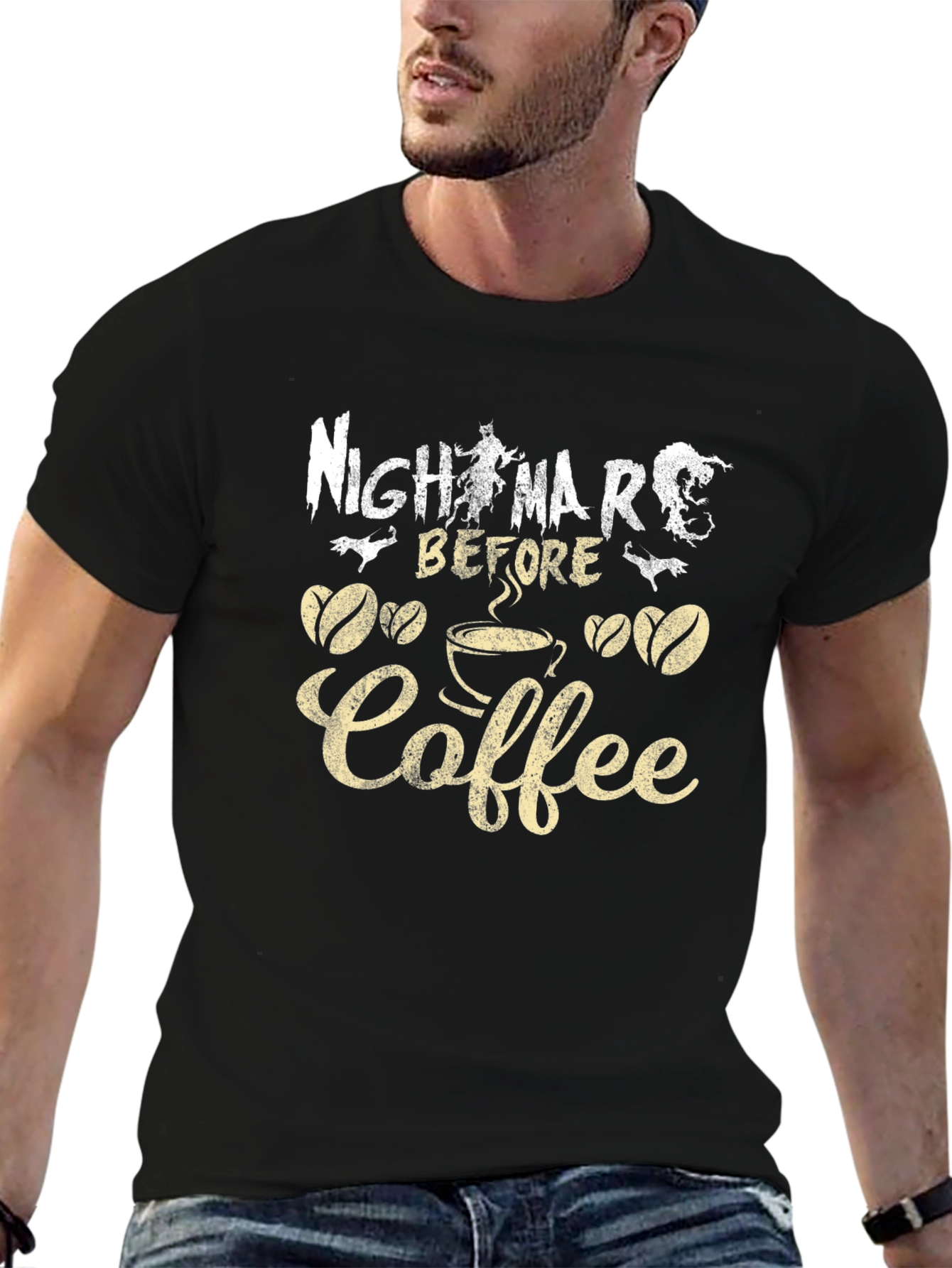 Nightmare Before Coffee T-Shirt - Spooky Season Style