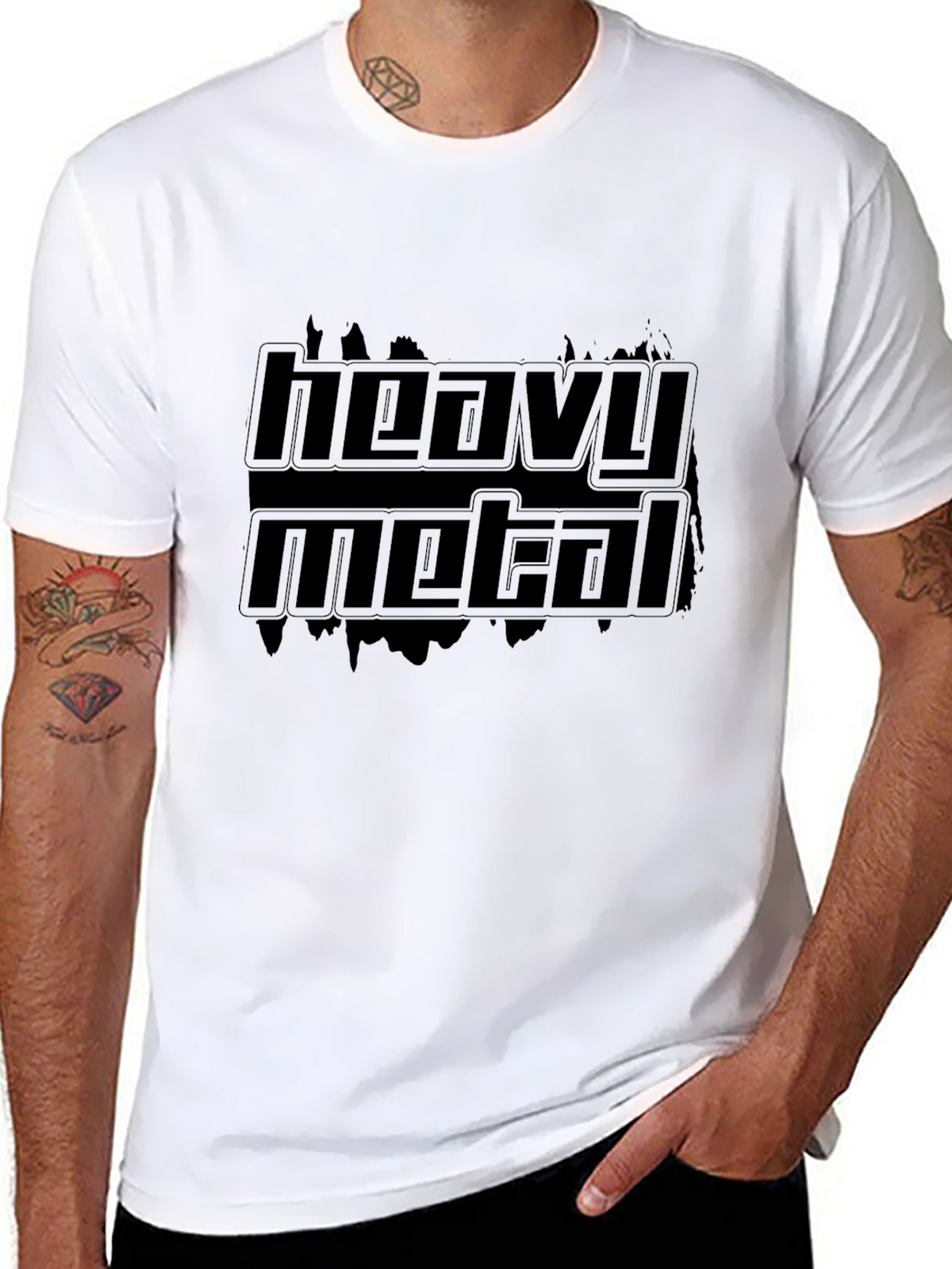 Heavy Metal Graphic Tee - Black Cotton Blend