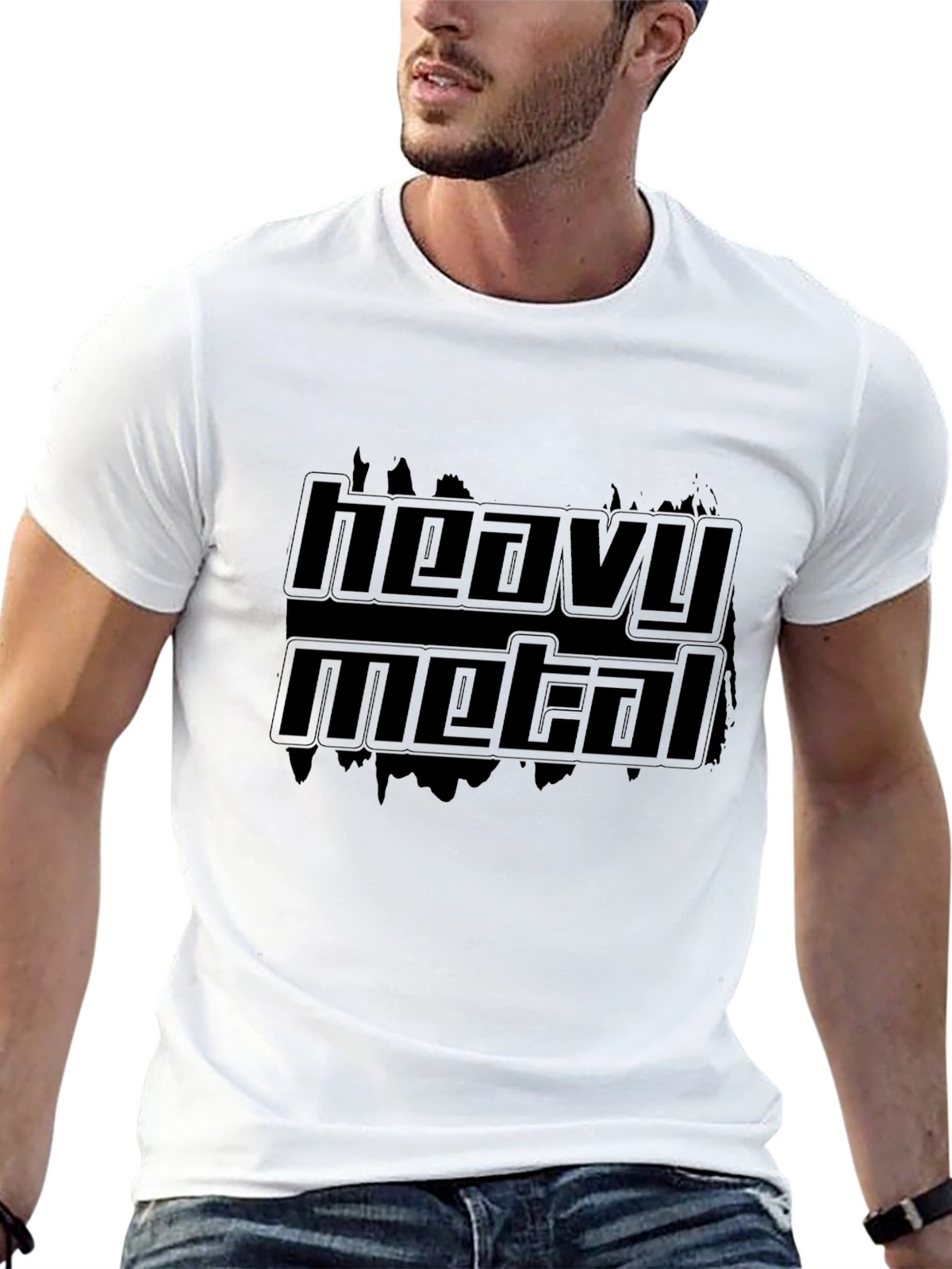 Heavy Metal Graphic Tee - Black Cotton Blend