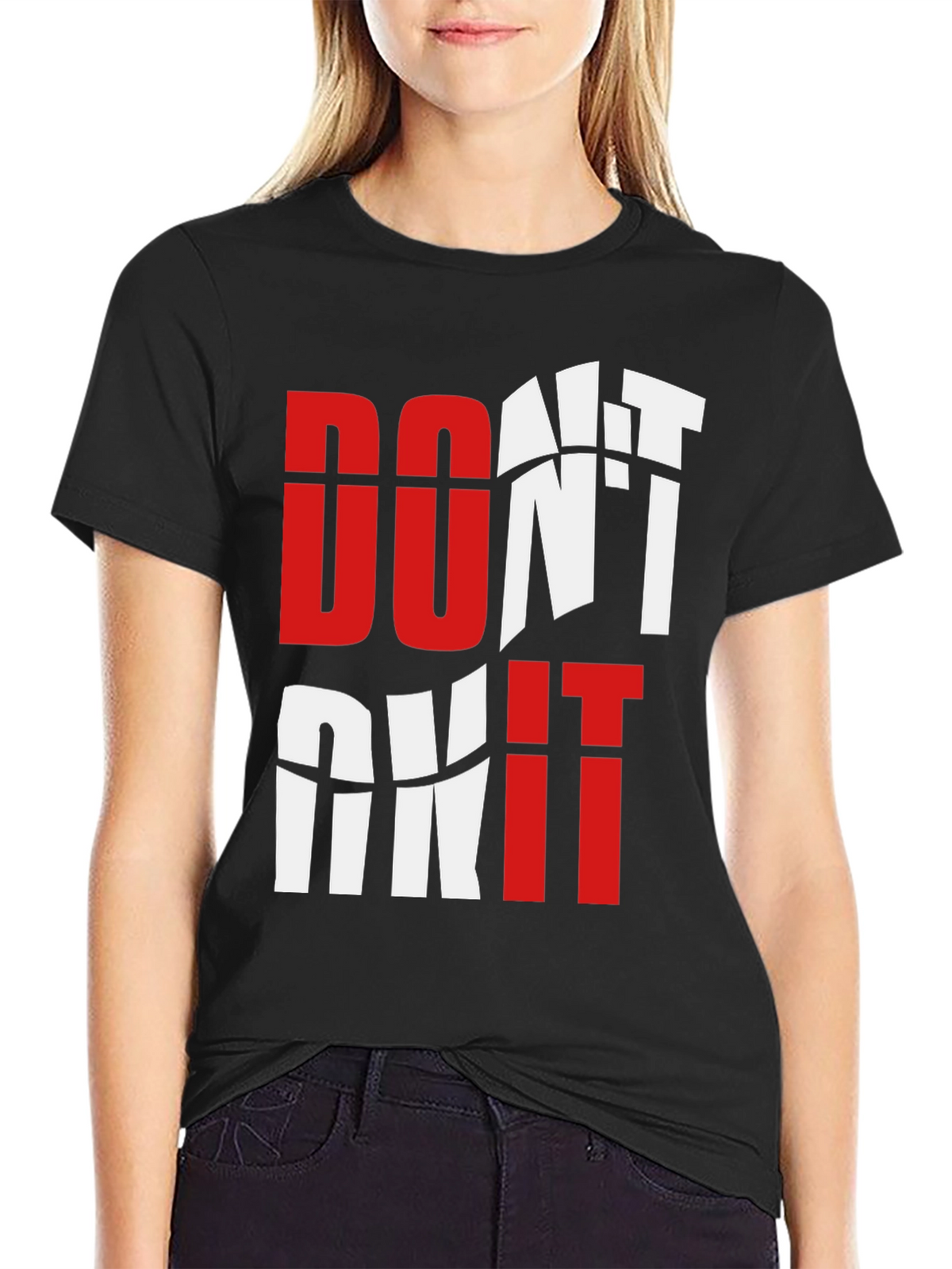 Motivational Graphic Tee - Dont Quit Black T-Shirt