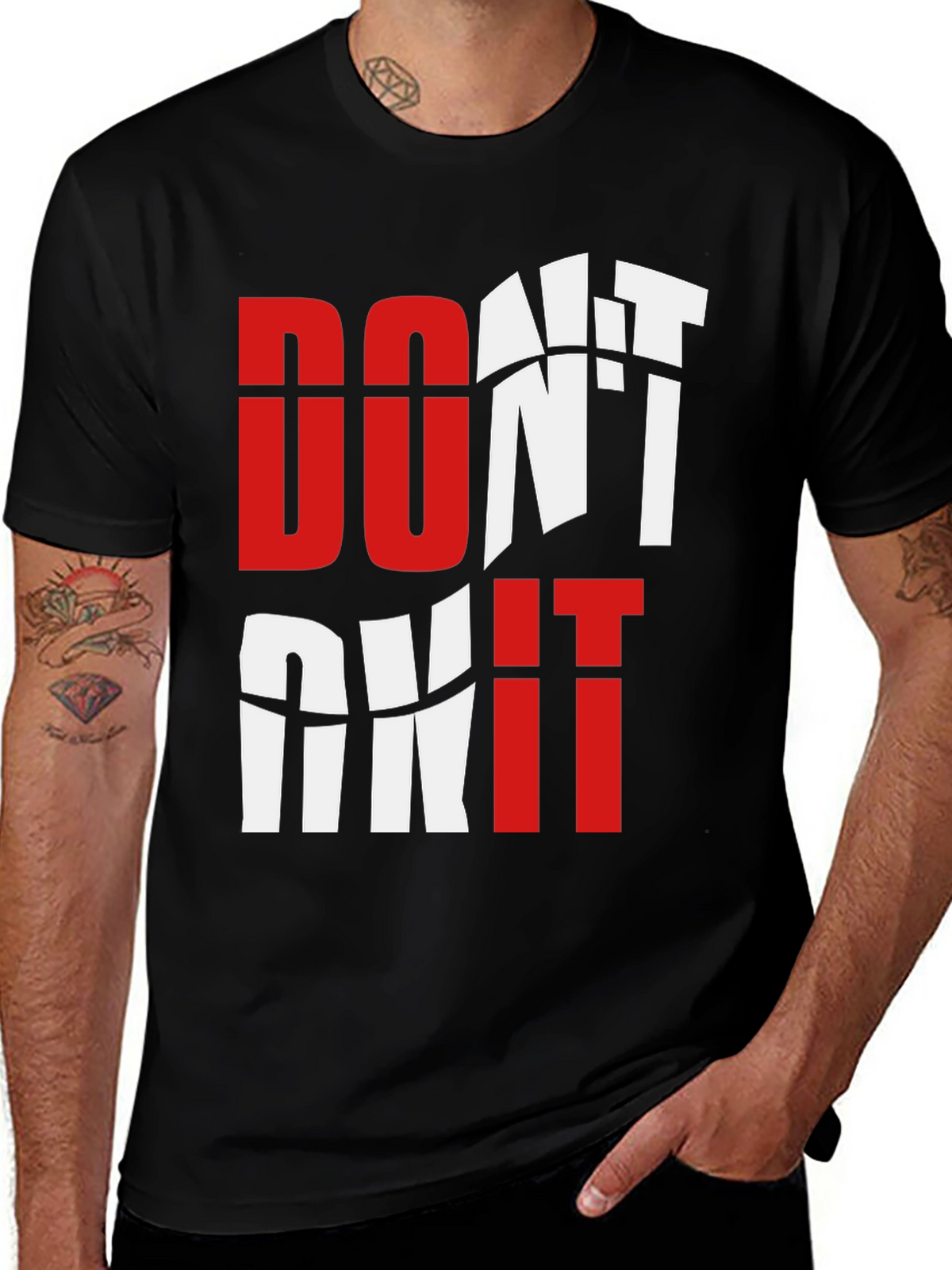 Motivational Graphic Tee - Dont Quit Black T-Shirt