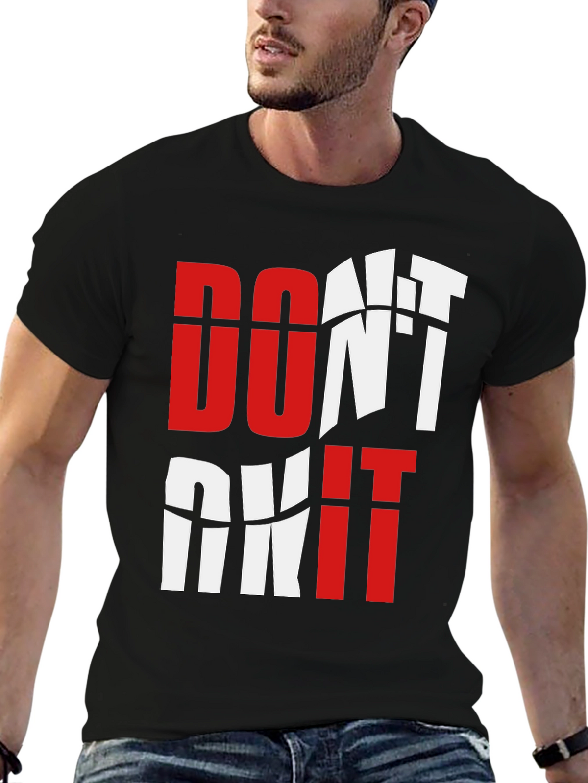 Motivational Graphic Tee - Dont Quit Black T-Shirt