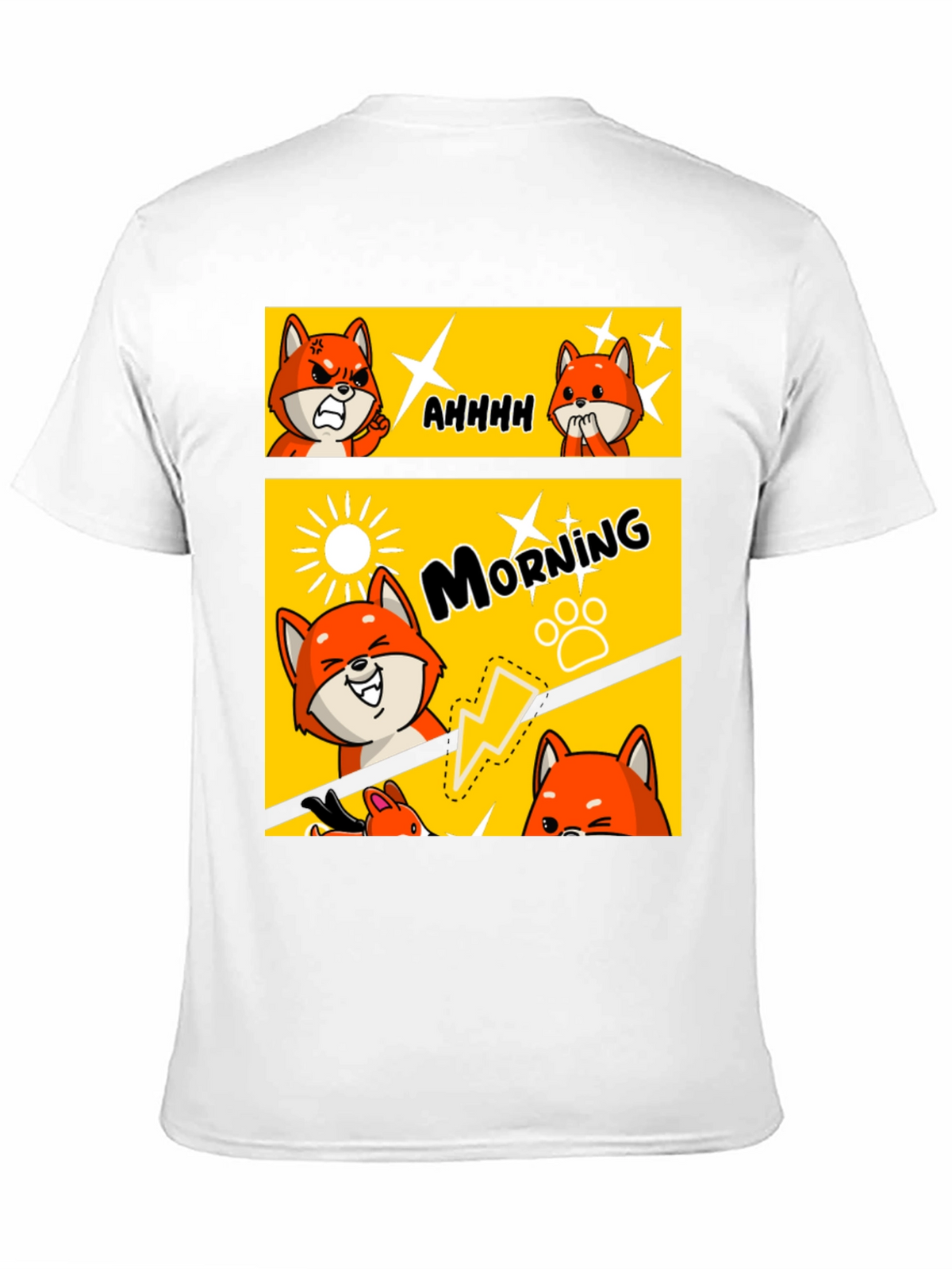 Funny Comic Fox Black T-Shirt