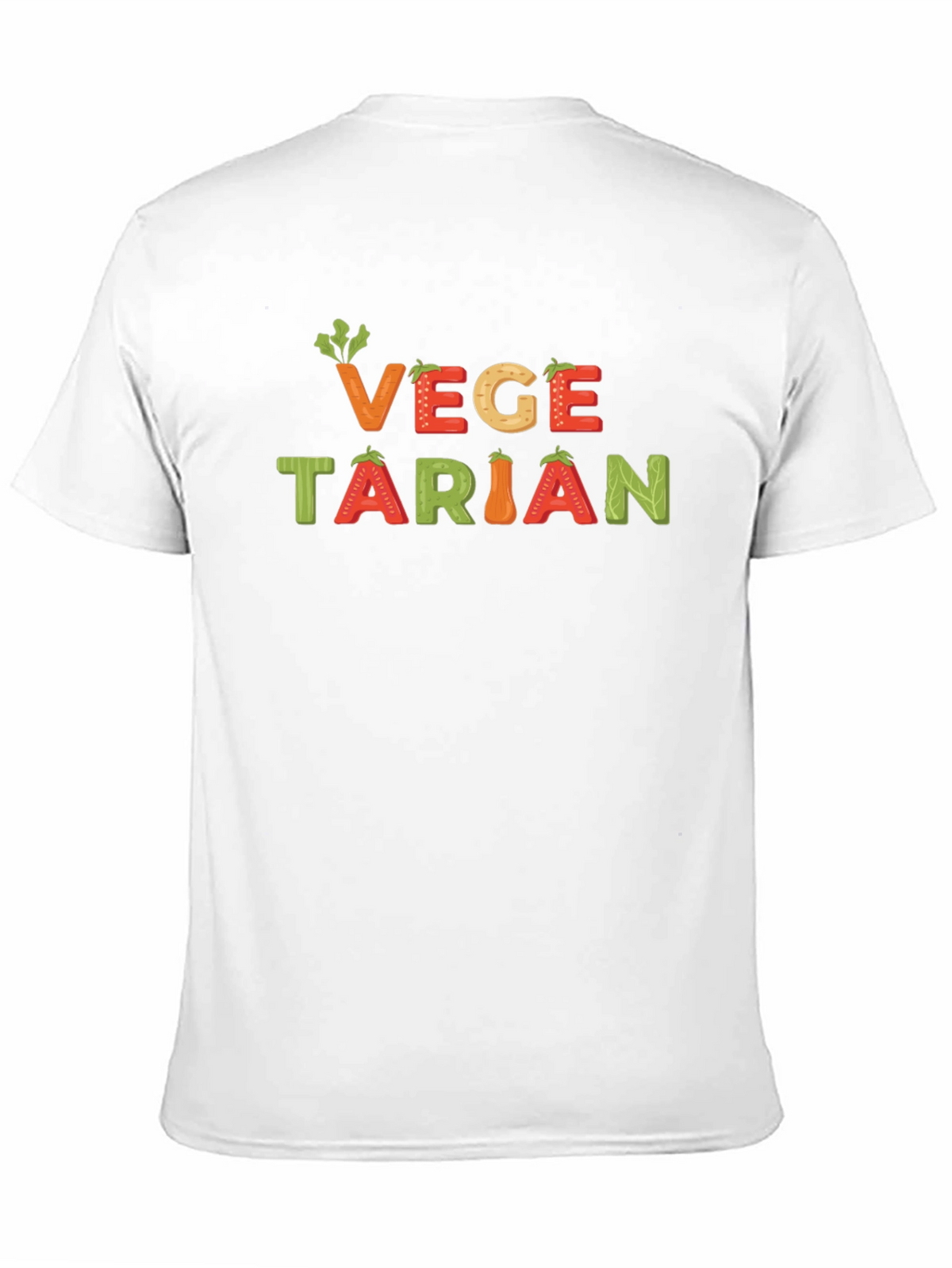Vegetarian Graphic T-Shirt - Black Crew Neck Tee