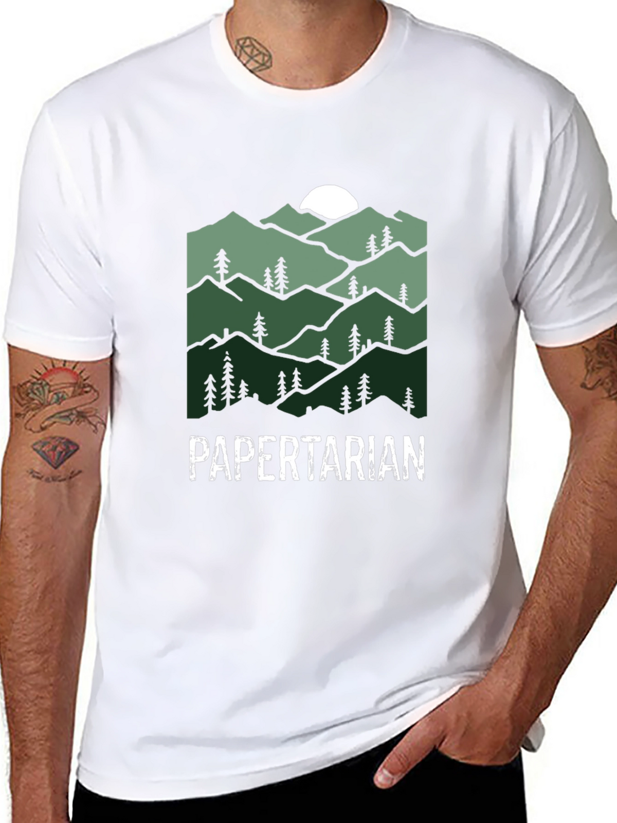 Papertarian Mountain Graphic Tee - Nature Lover Shirt