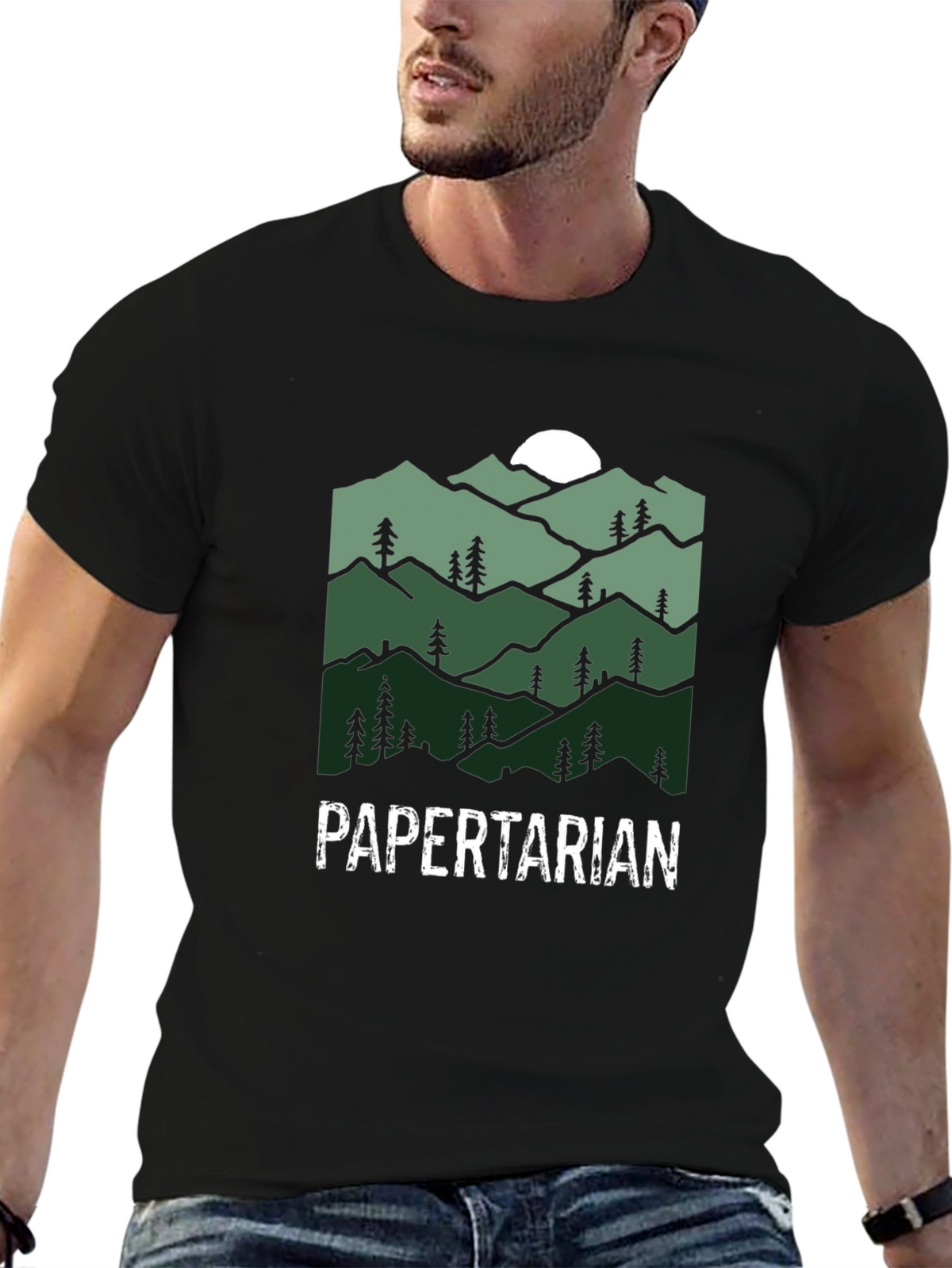 Papertarian Mountain Graphic Tee - Nature Lover Shirt