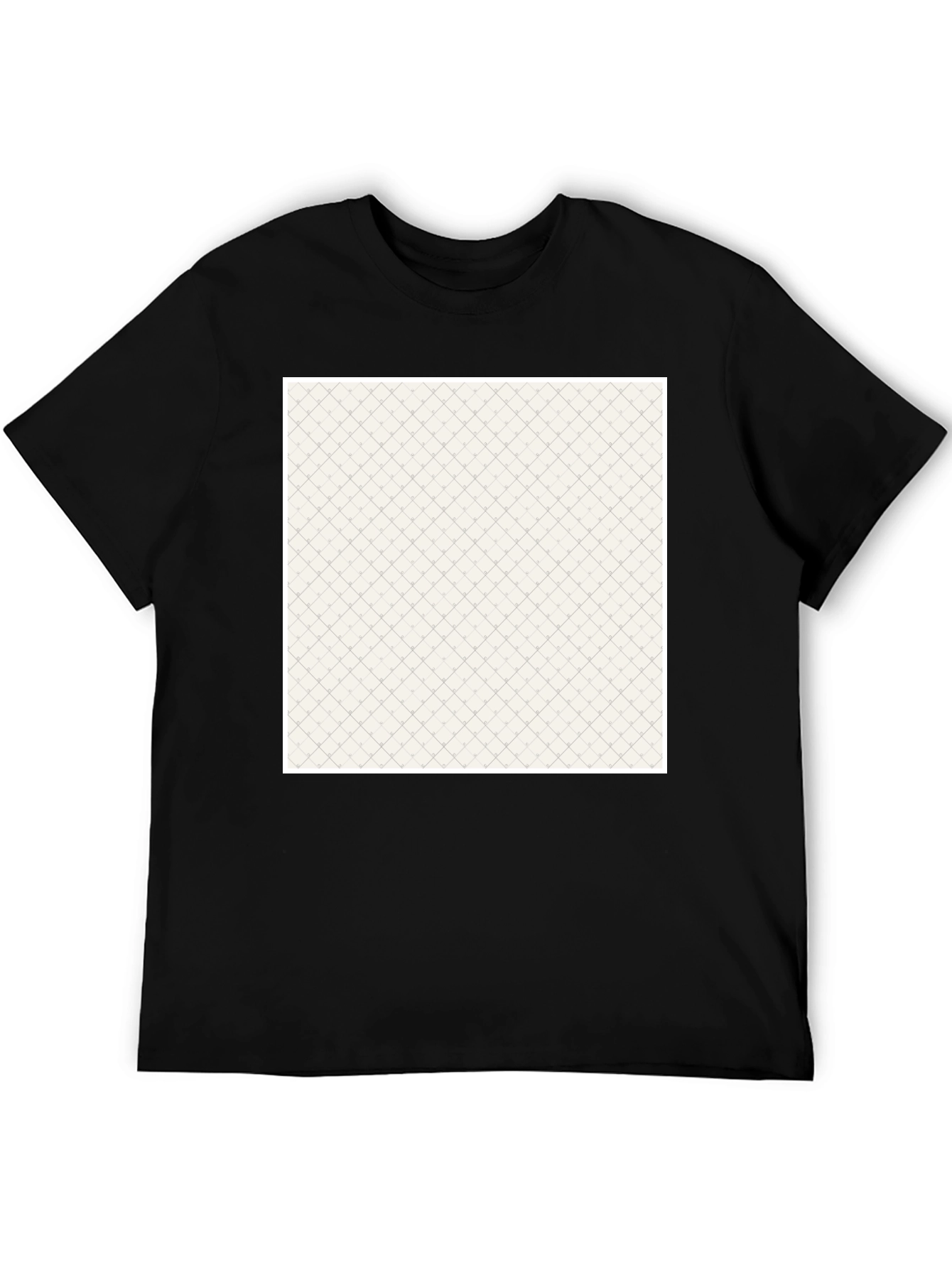 Black Crew Neck Tee with Textured Pattern