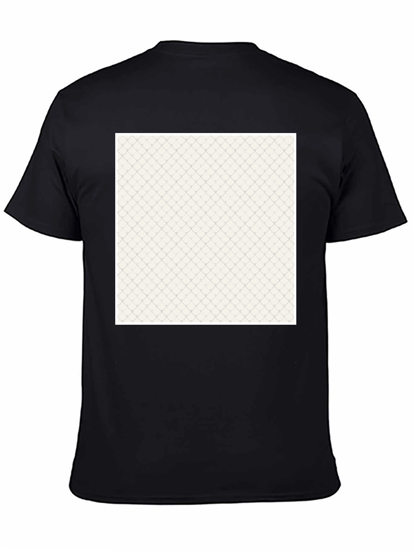 Black Crew Neck Tee with Textured Pattern