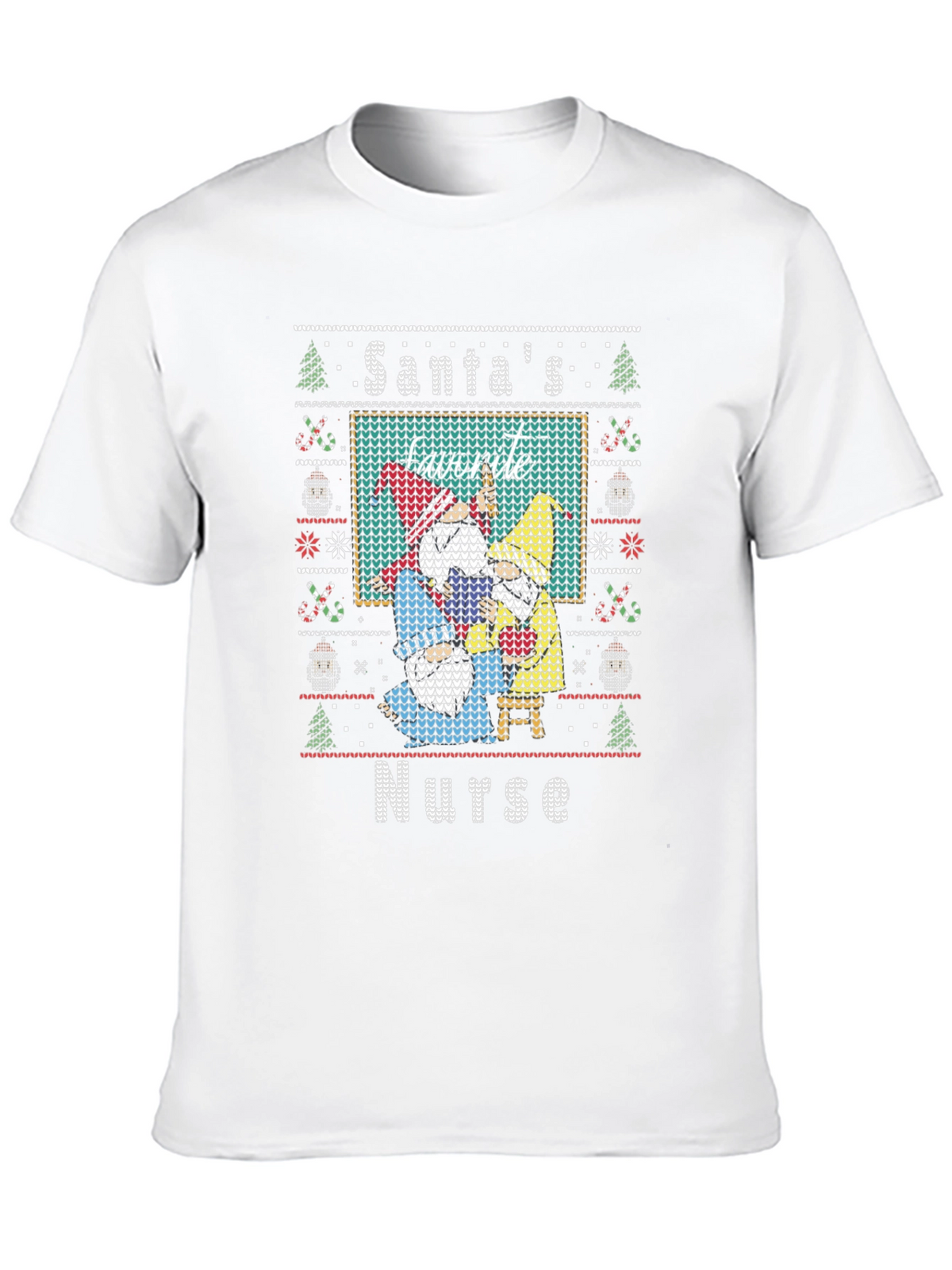 Santas Favorite Nurse Ugly Christmas T-Shirt