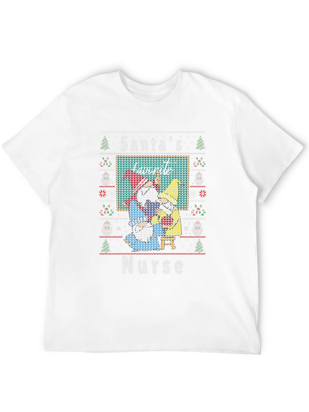 Santas Favorite Nurse Ugly Christmas T-Shirt