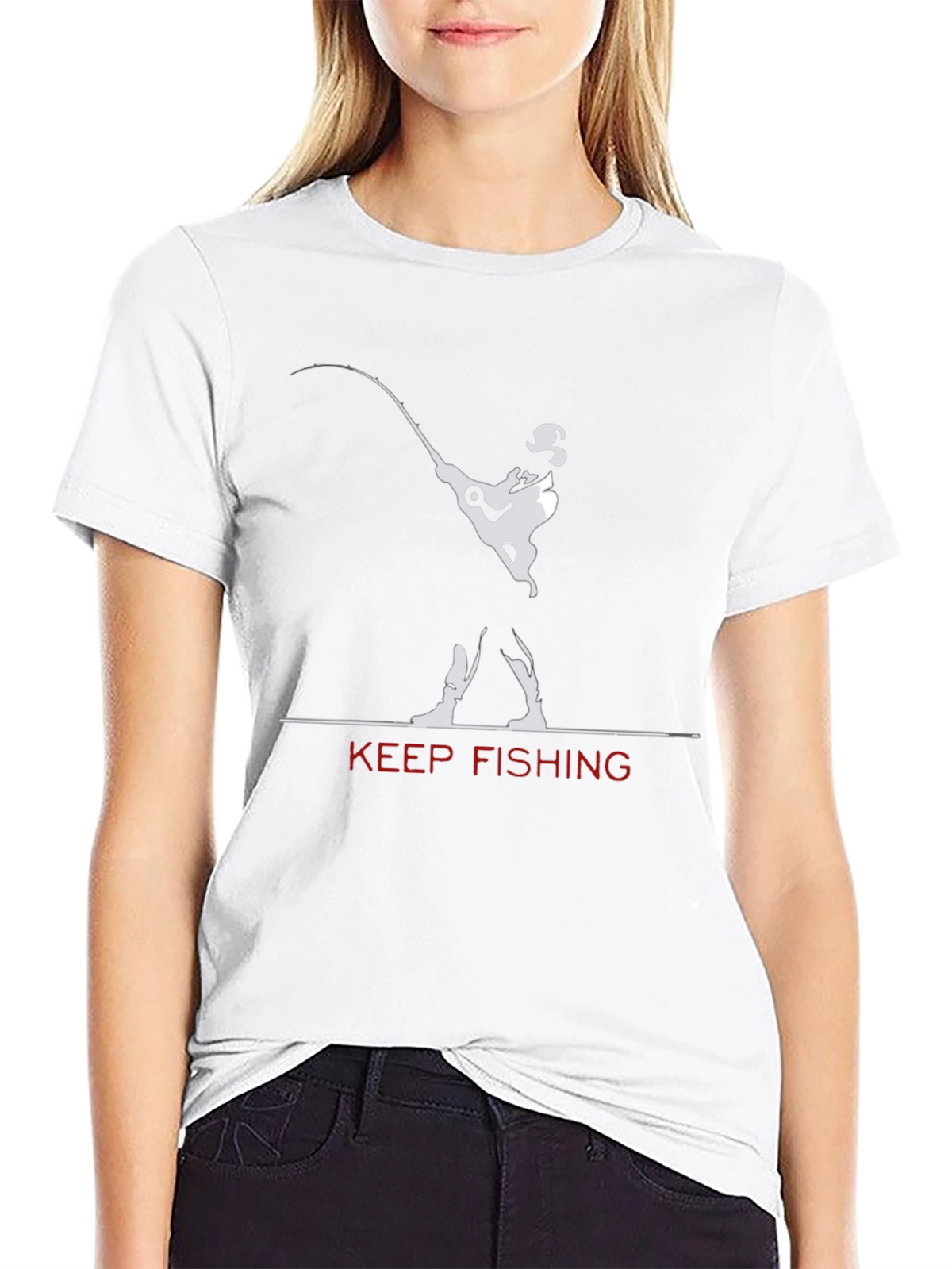 Keep Fishing Graphic T-Shirt - Black