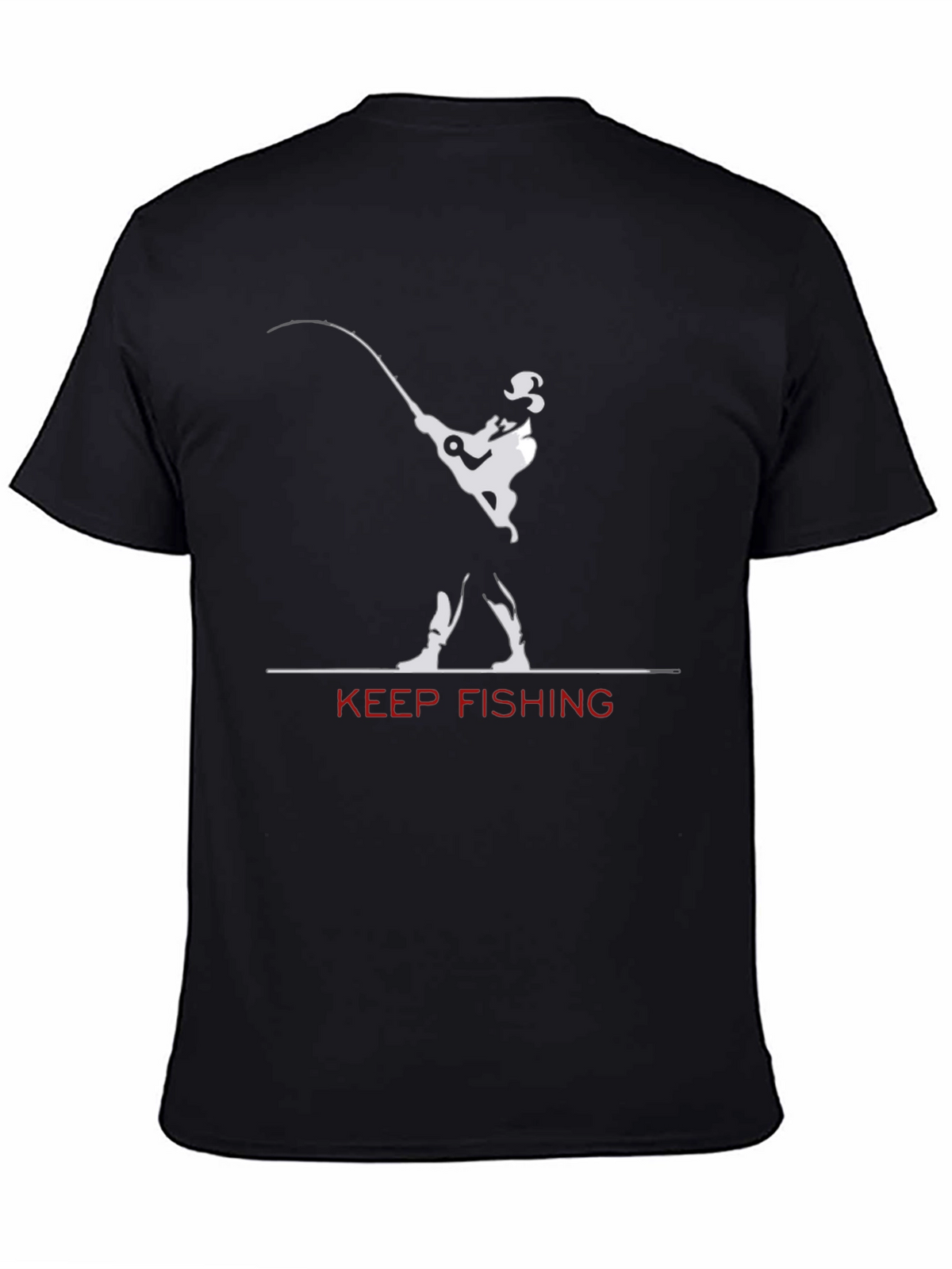 Keep Fishing Graphic T-Shirt - Black