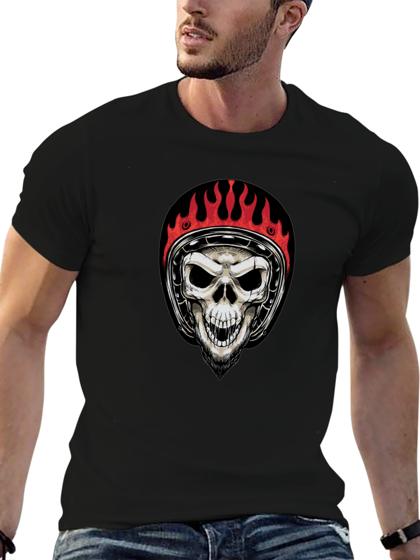 Skull Rider Graphic Tee - Black