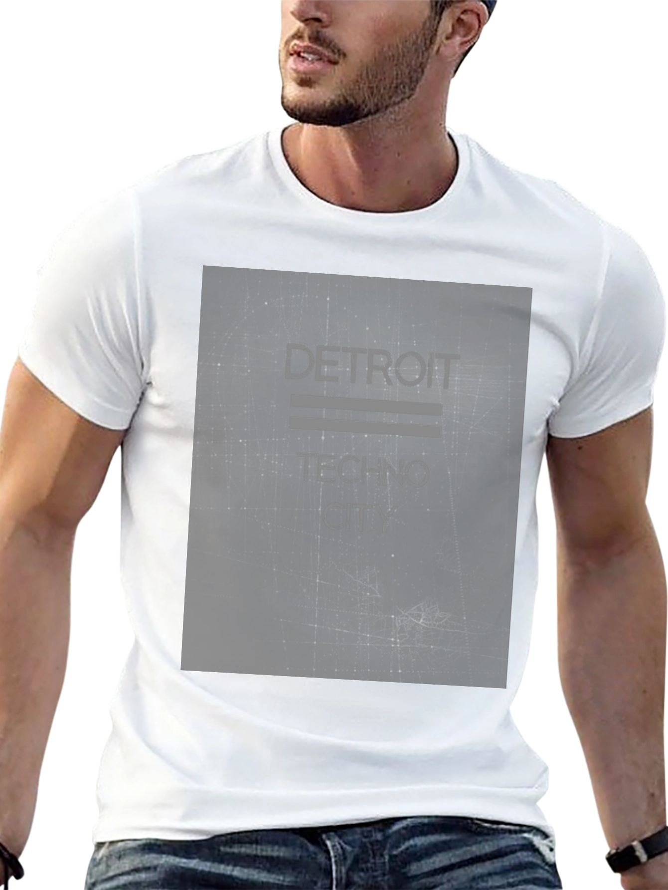 Detroit Techno City Black Graphic Tee