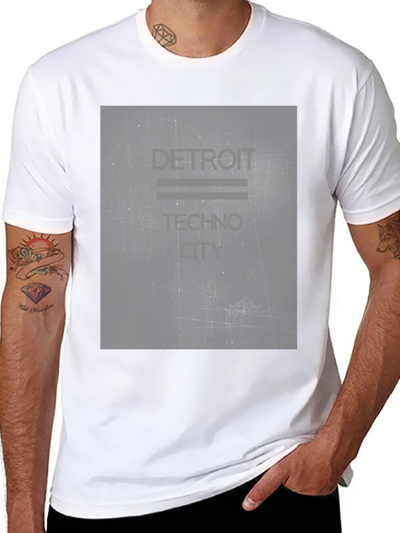 Detroit Techno City Black Graphic Tee