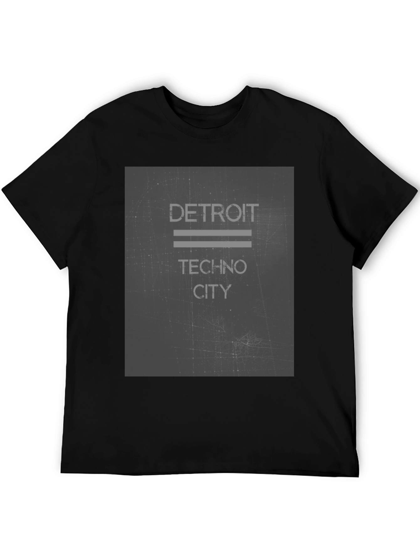 Detroit Techno City Black Graphic Tee