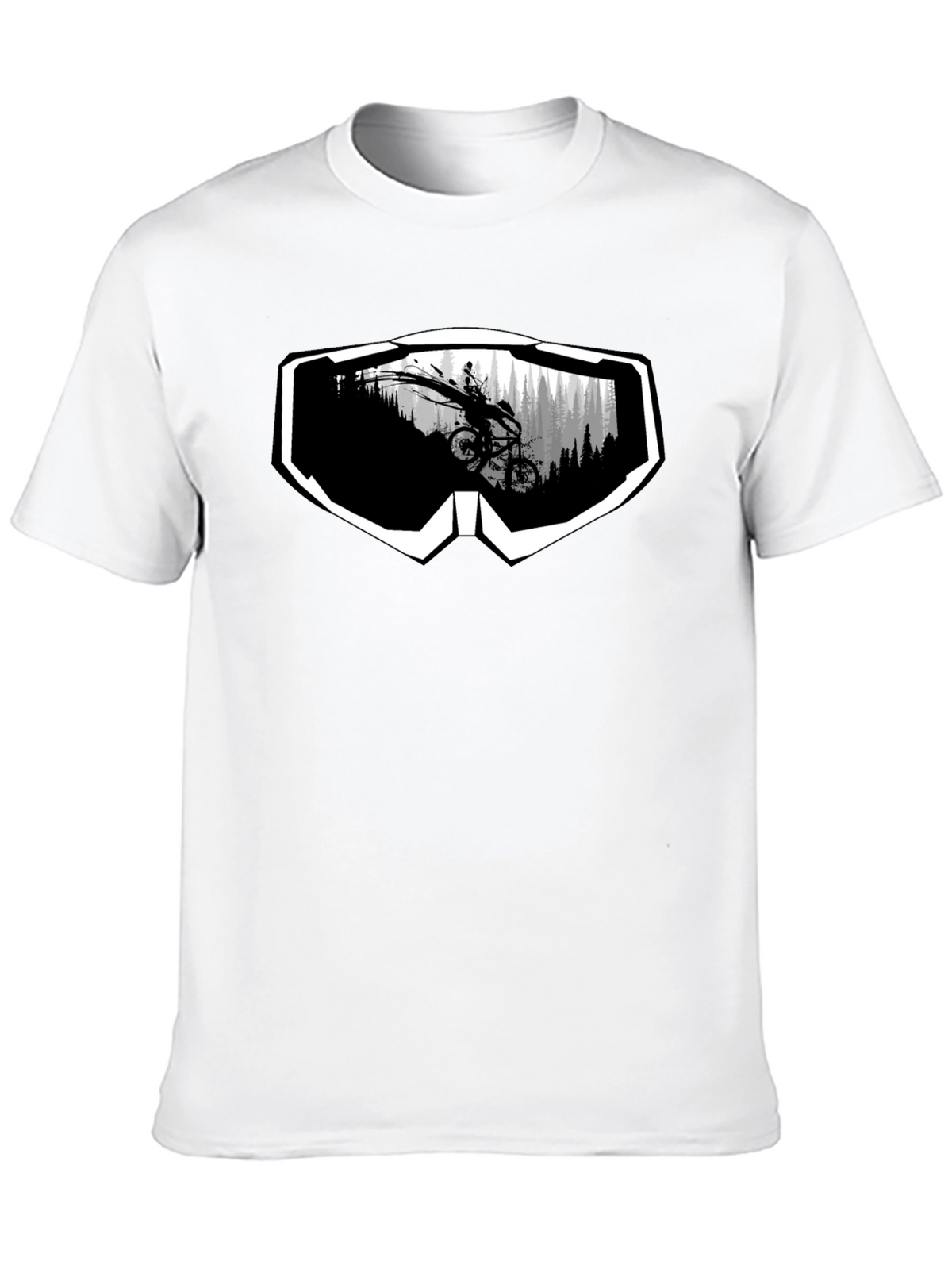 Mountain Bike Goggles Graphic Tee - Black
