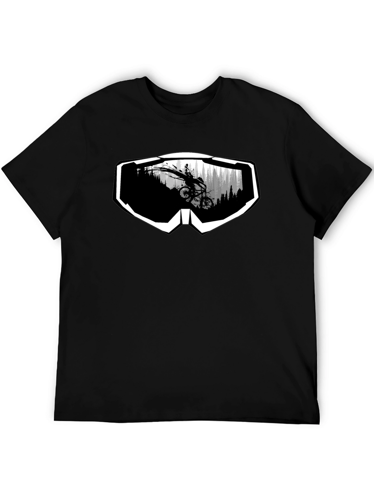 Mountain Bike Goggles Graphic Tee - Black