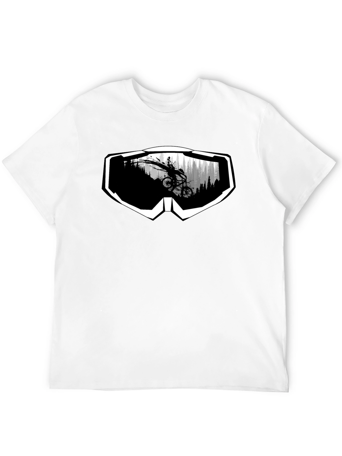 Mountain Bike Goggles Graphic Tee - Black