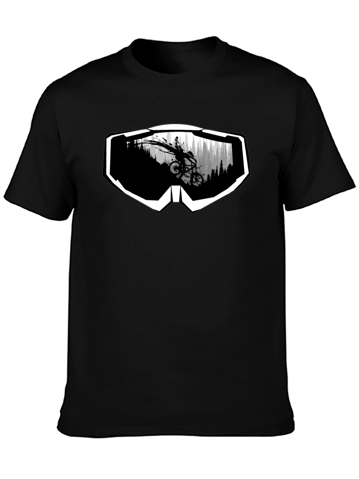 Mountain Bike Goggles Graphic Tee - Black