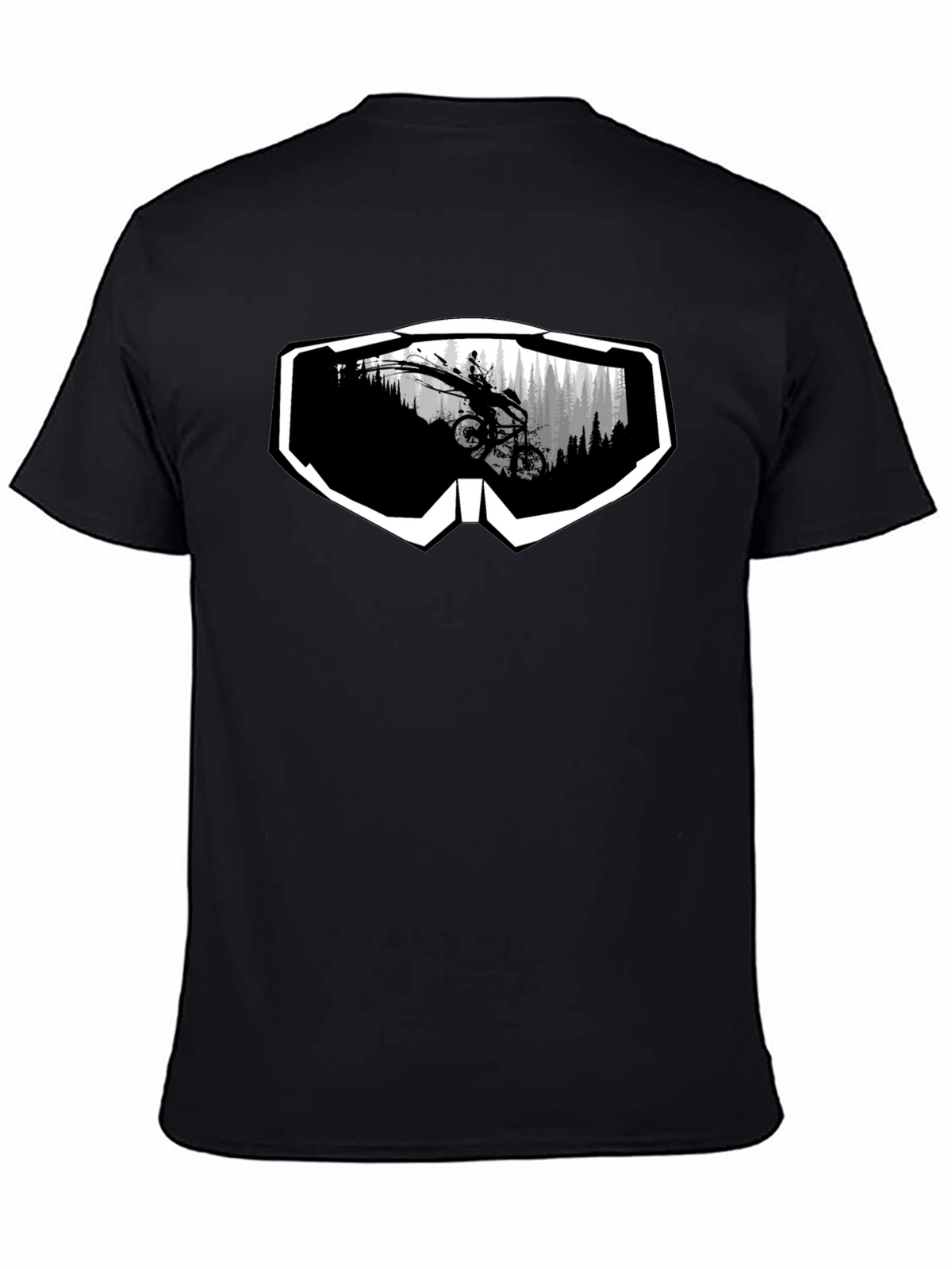 Mountain Bike Goggles Graphic Tee - Black