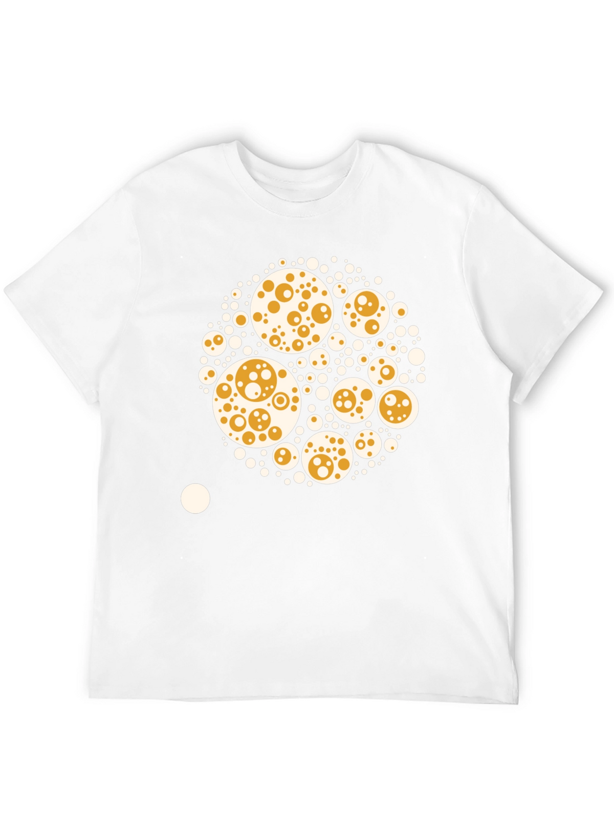 Abstract Circle Print Black Cotton Tee