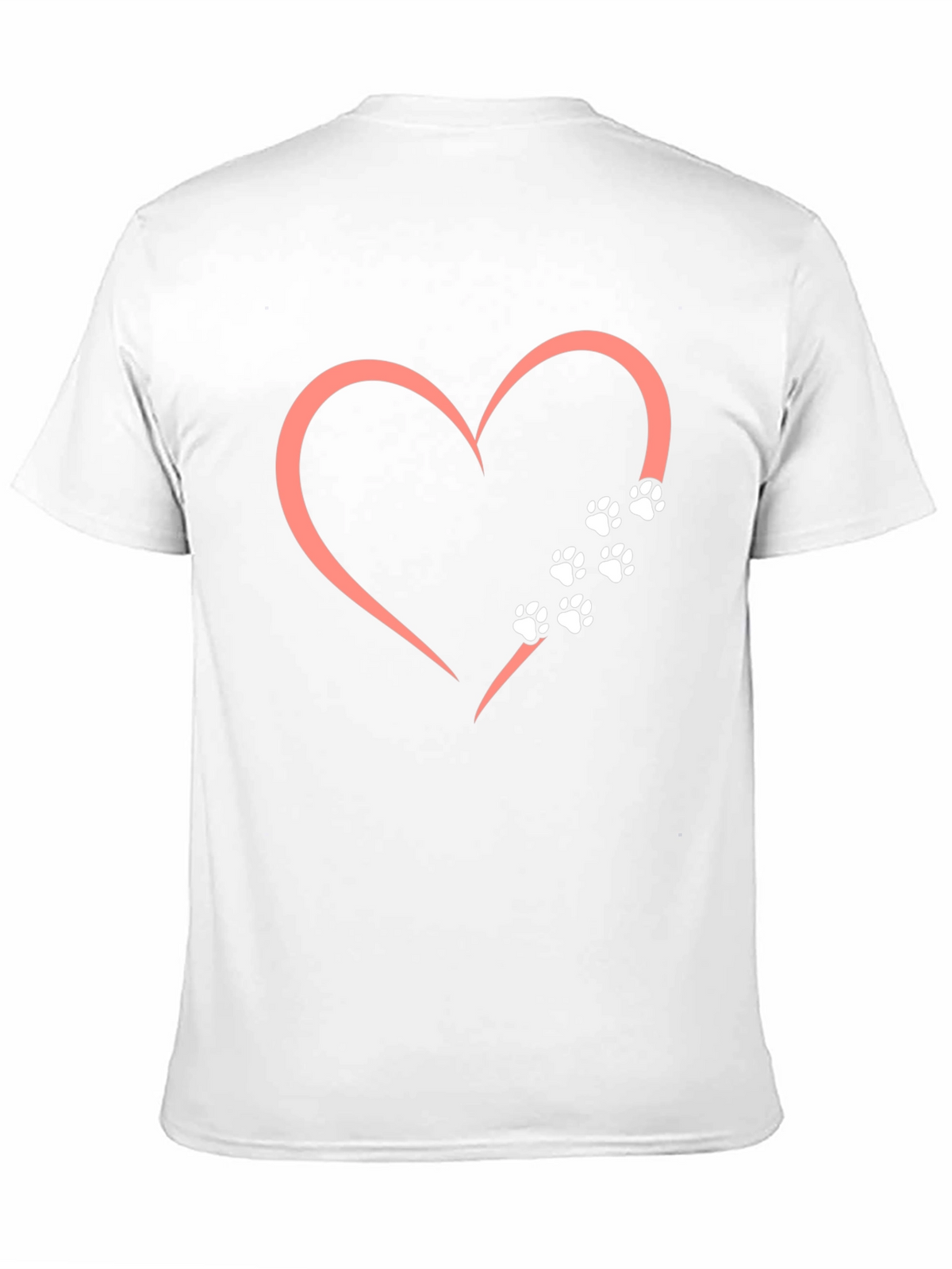 Heart Paw Print Graphic T-Shirt - Black