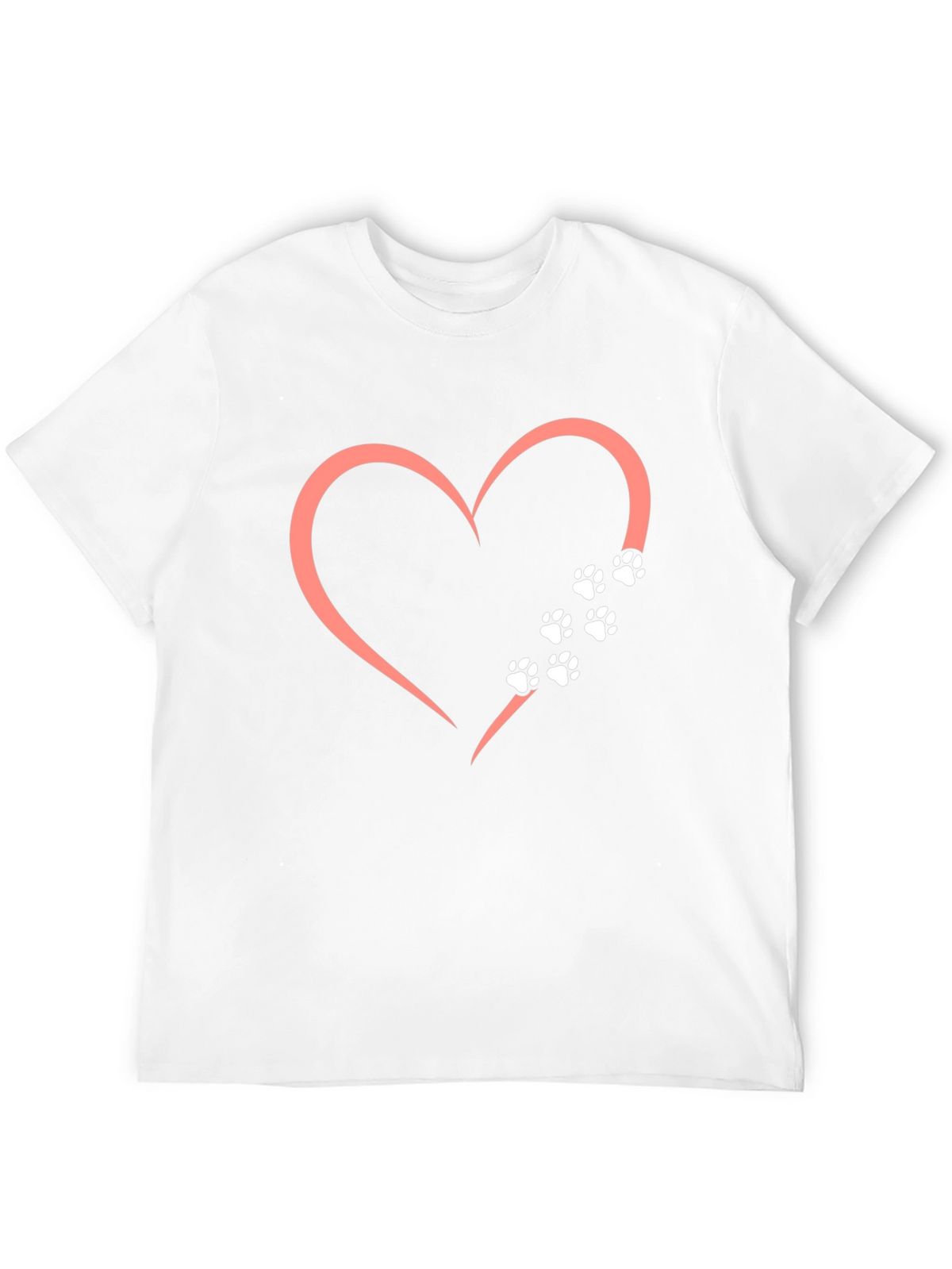 Heart Paw Print Graphic T-Shirt - Black