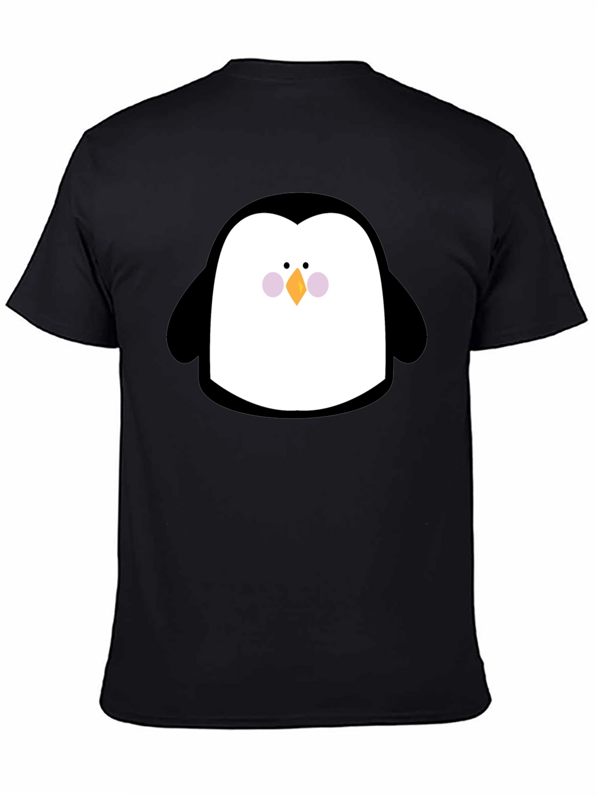 Cute Penguin Graphic Print Black T-Shirt