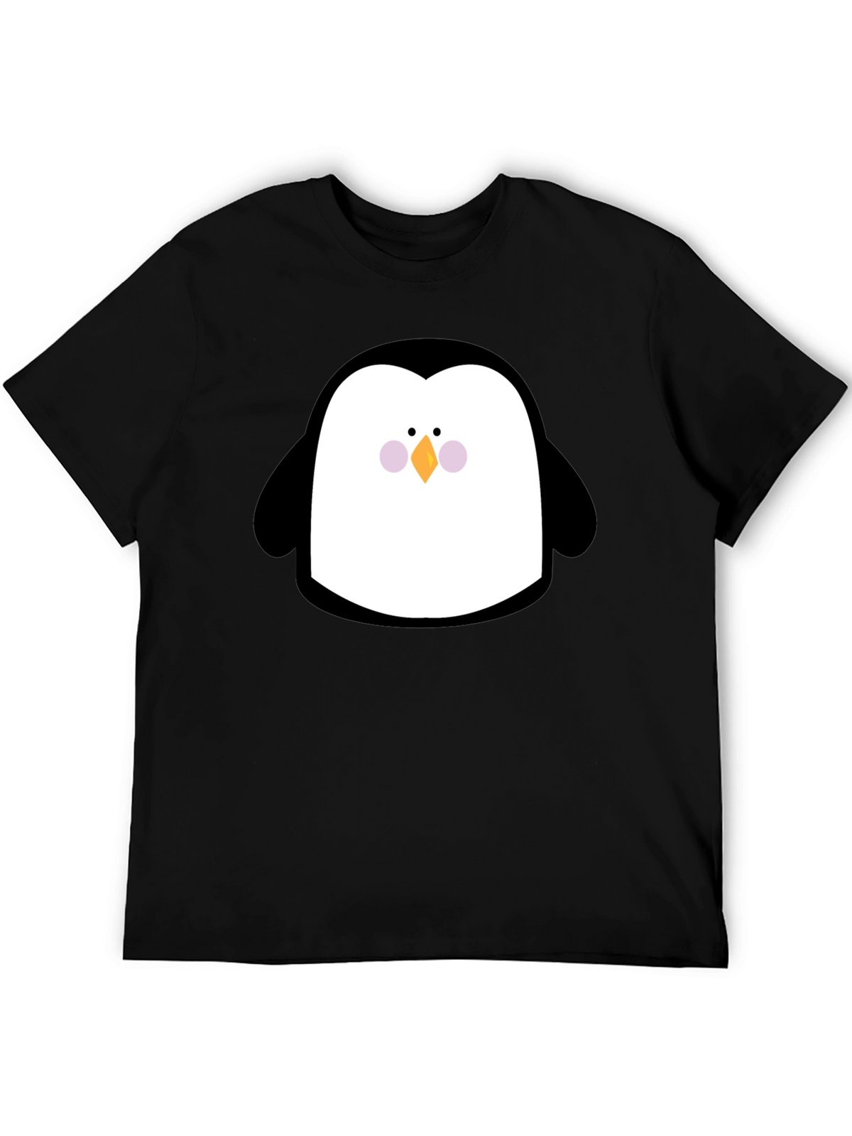 Cute Penguin Graphic Print Black T-Shirt
