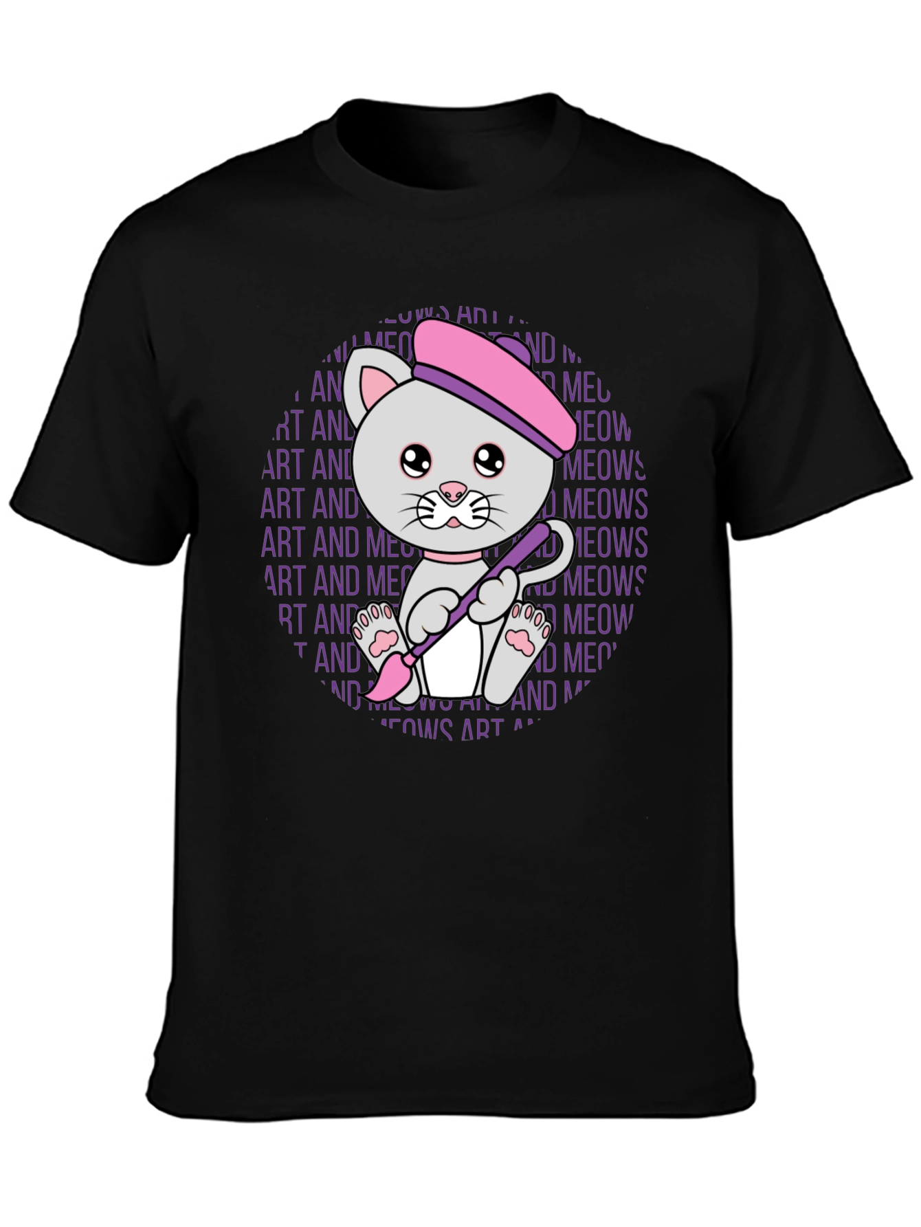 Art Cat T-Shirt - Meows Art