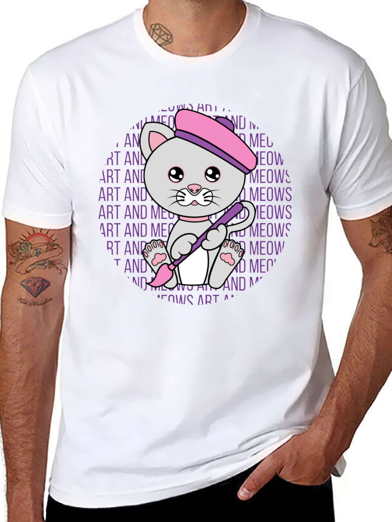 Art Cat T-Shirt - Meows Art