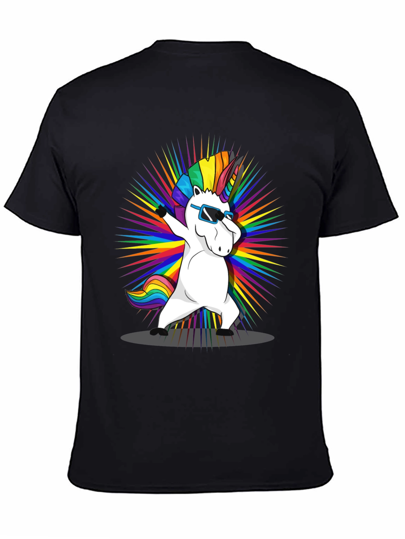 Dabbing Unicorn Rainbow Graphic T-Shirt
