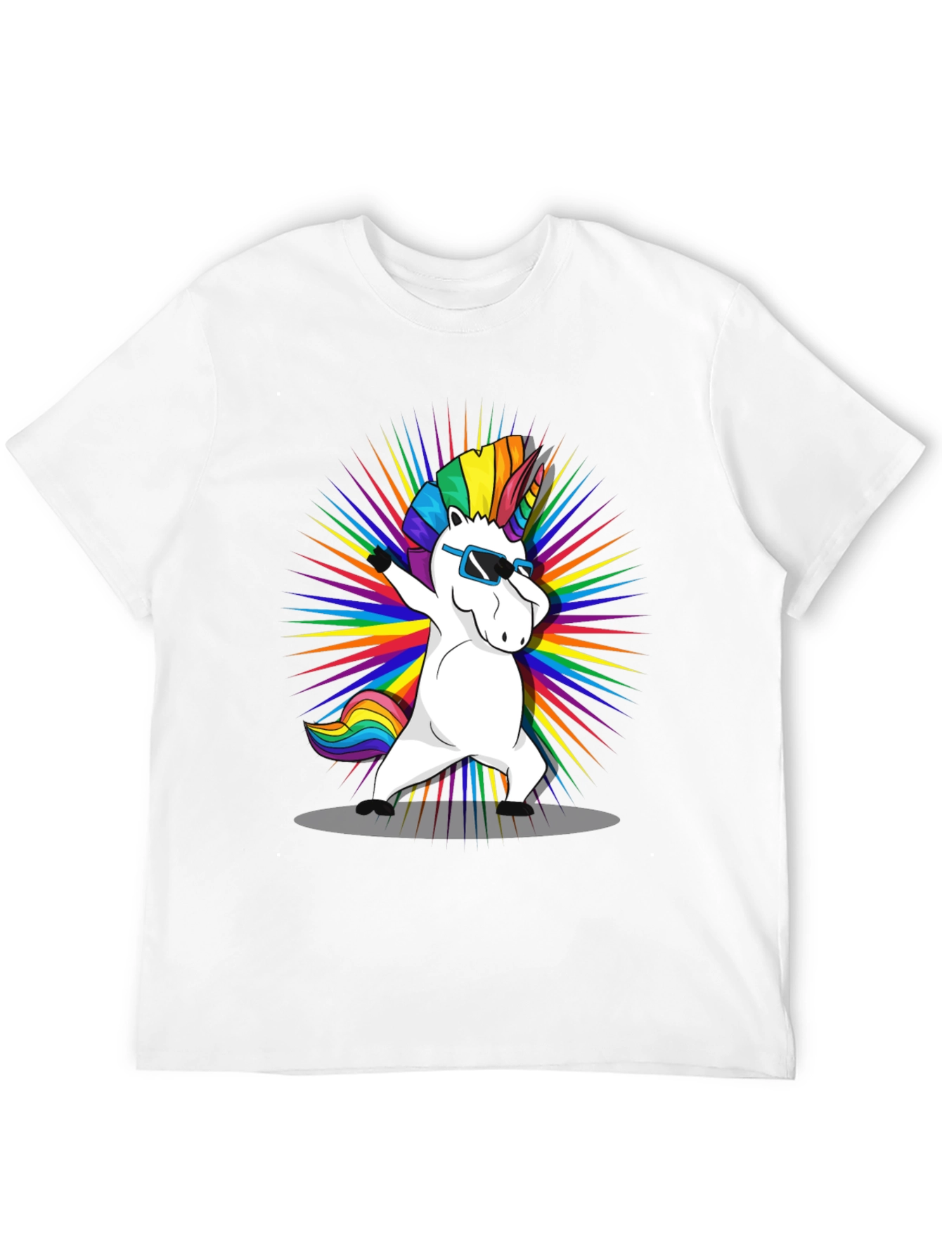 Dabbing Unicorn Rainbow Graphic T-Shirt