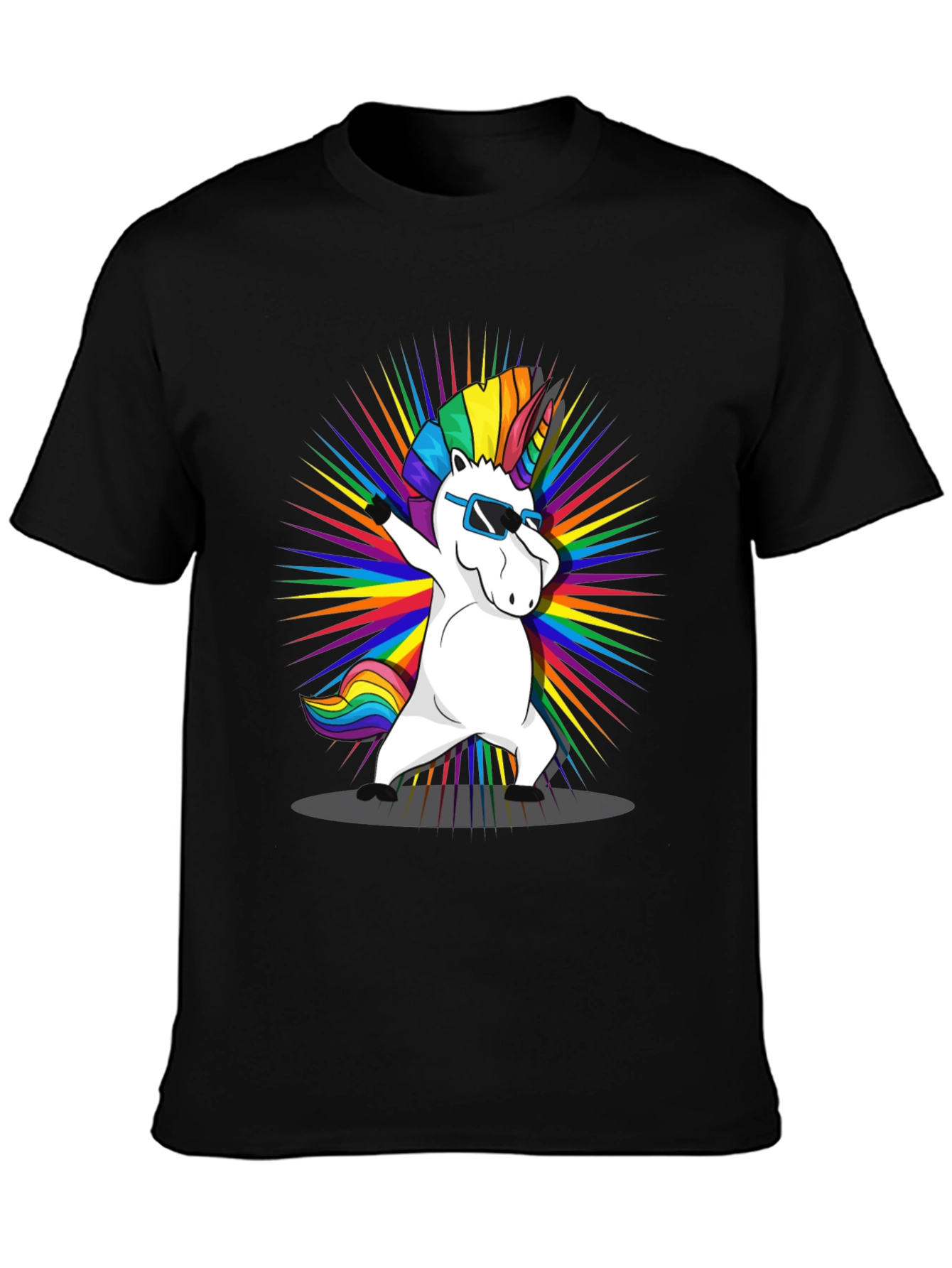 Dabbing Unicorn Rainbow Graphic T-Shirt