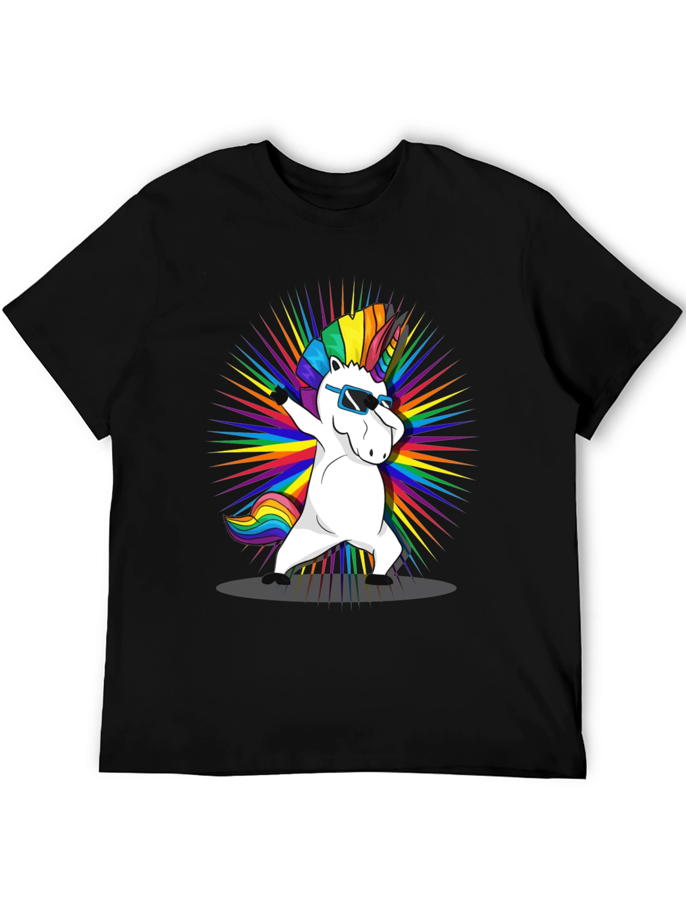 Dabbing Unicorn Rainbow Graphic T-Shirt